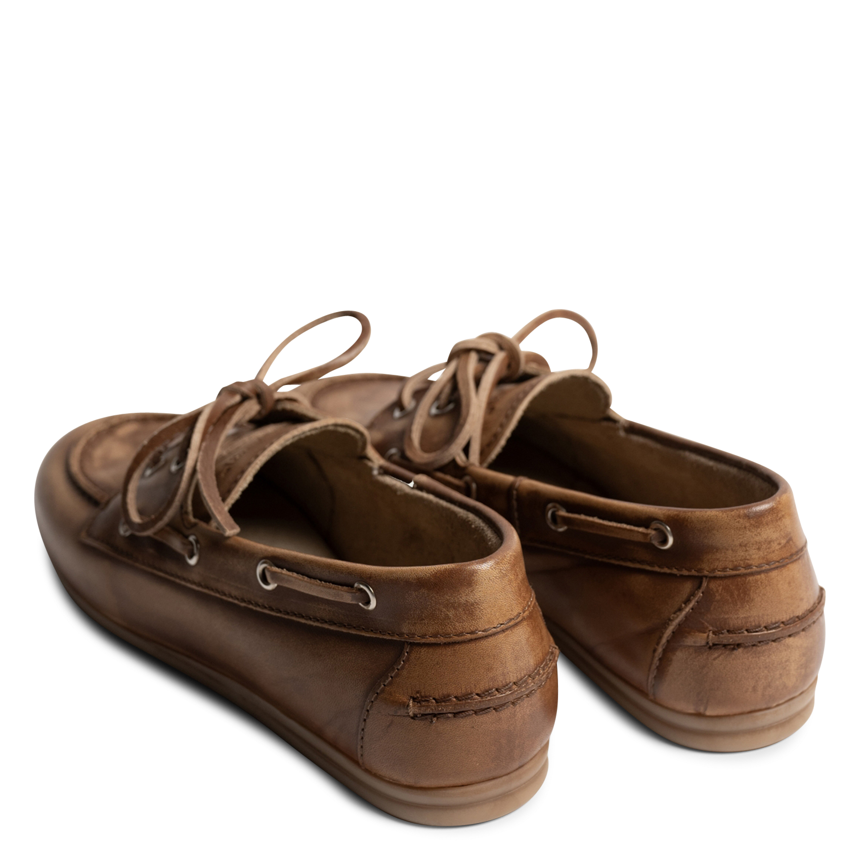 Leather boat shoes POSA Brown