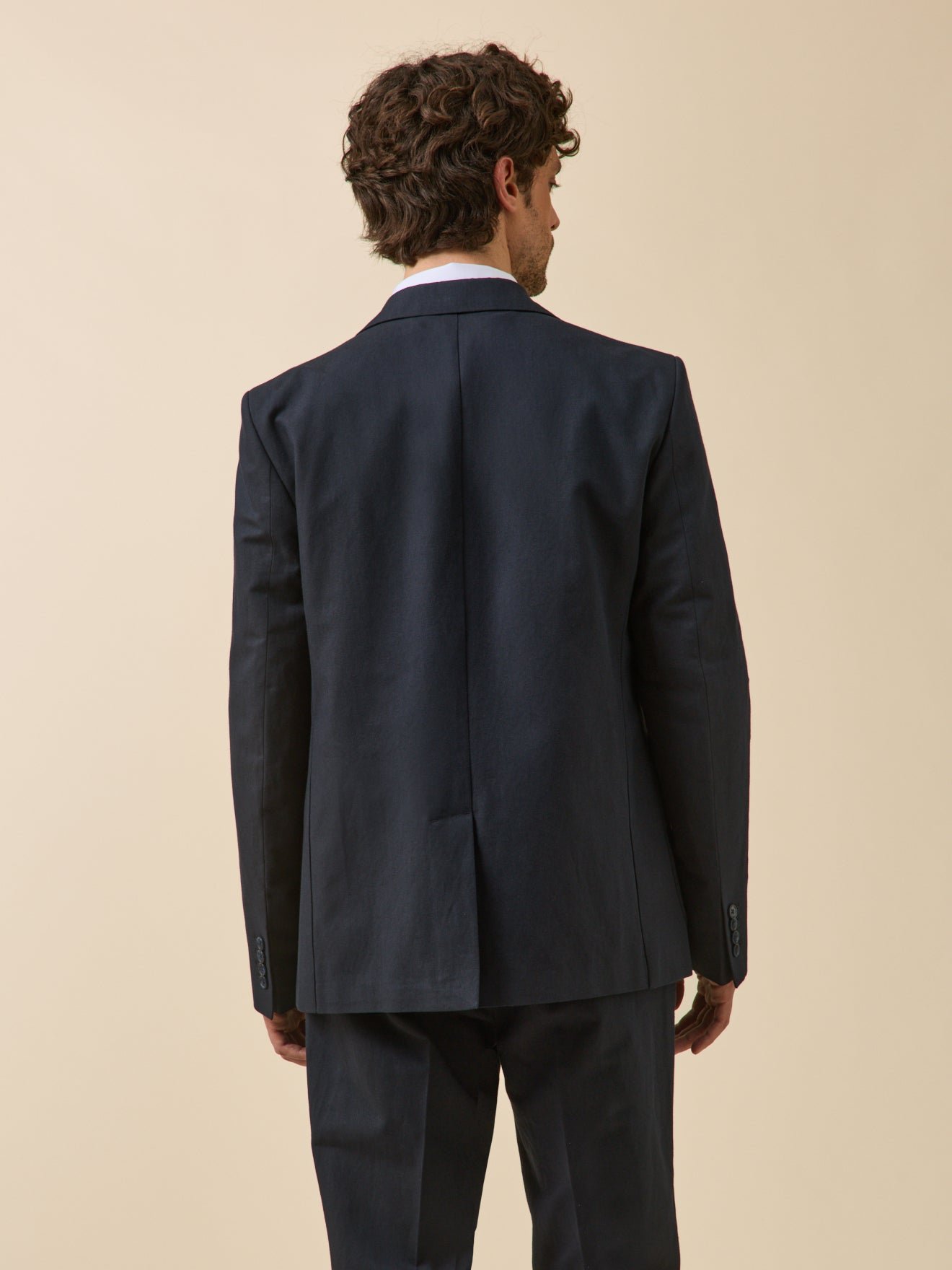 Cotton and linen suit jacket CYRILLUS Blue