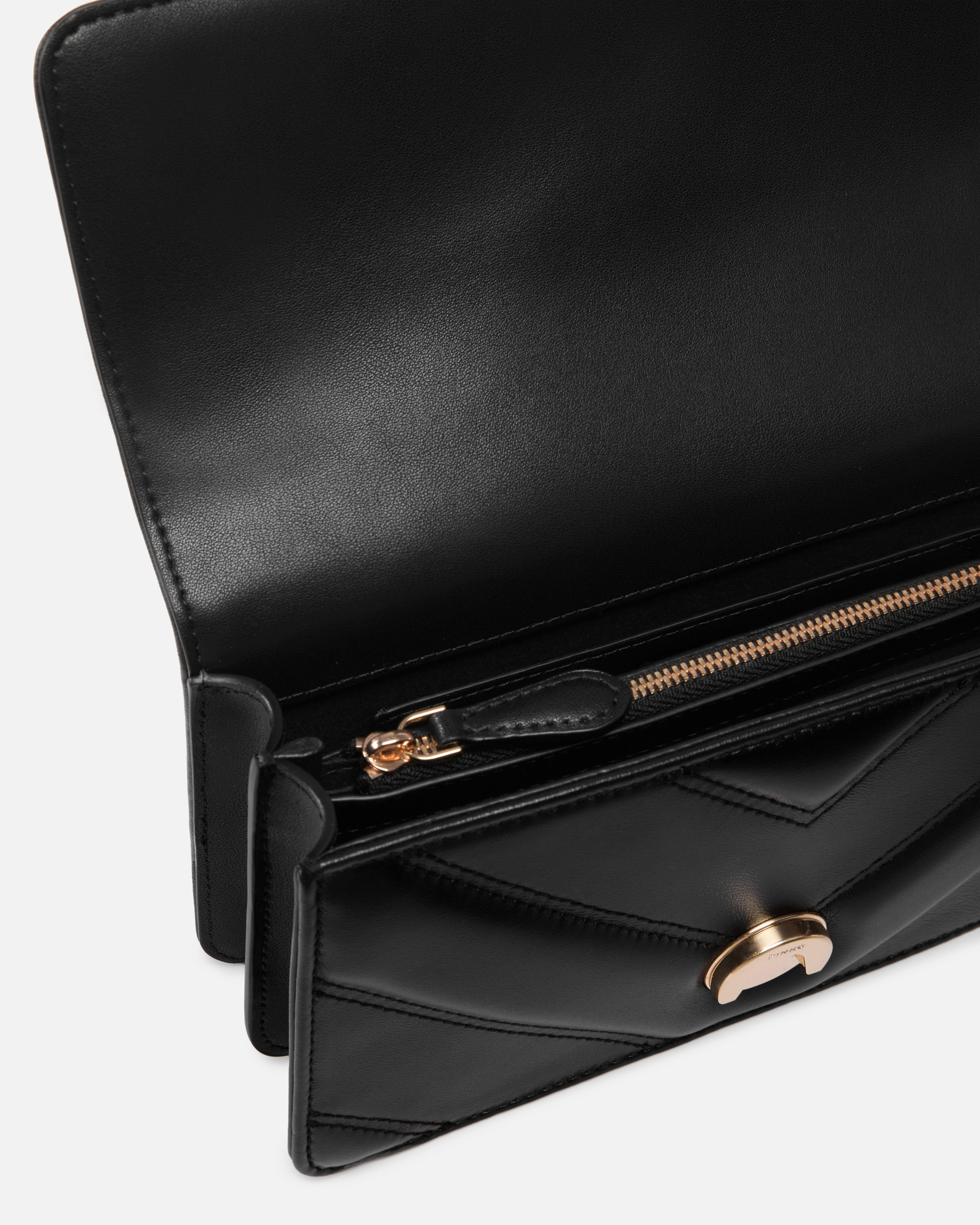 Sac porté épaule mini love bag one en cuir et cuir nappa à chevrons et triple chaîne PINKO Multicolore