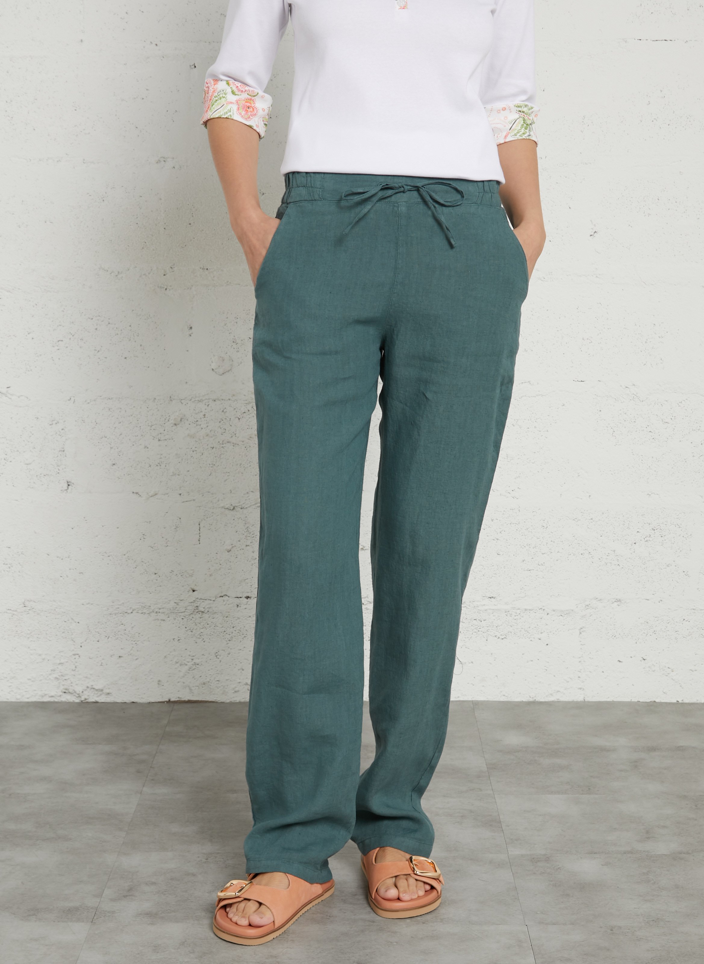 Gerade geschnittene Leinenhose ARMOR LUX Grun