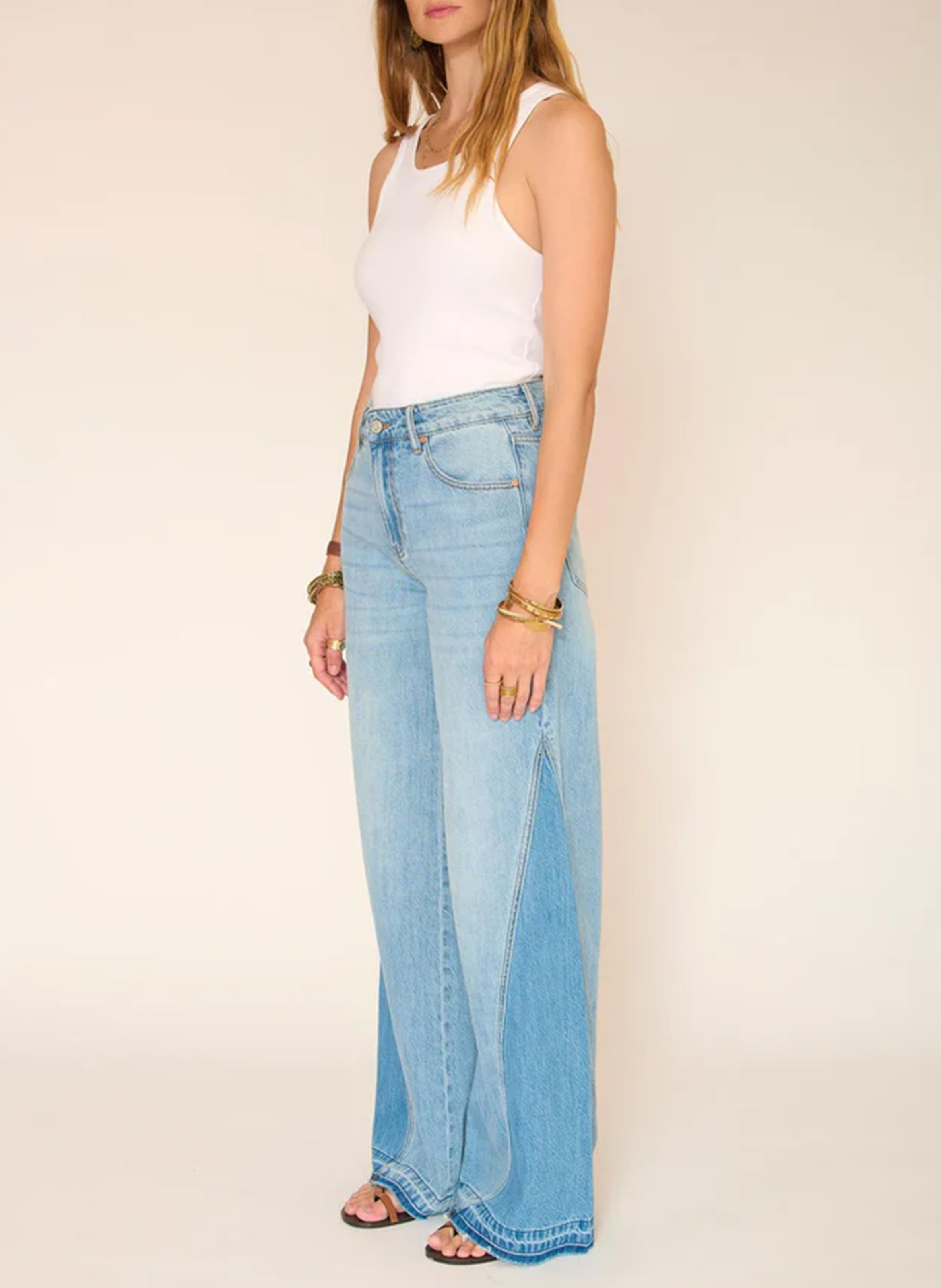 Jean large en coton MKT Bleu