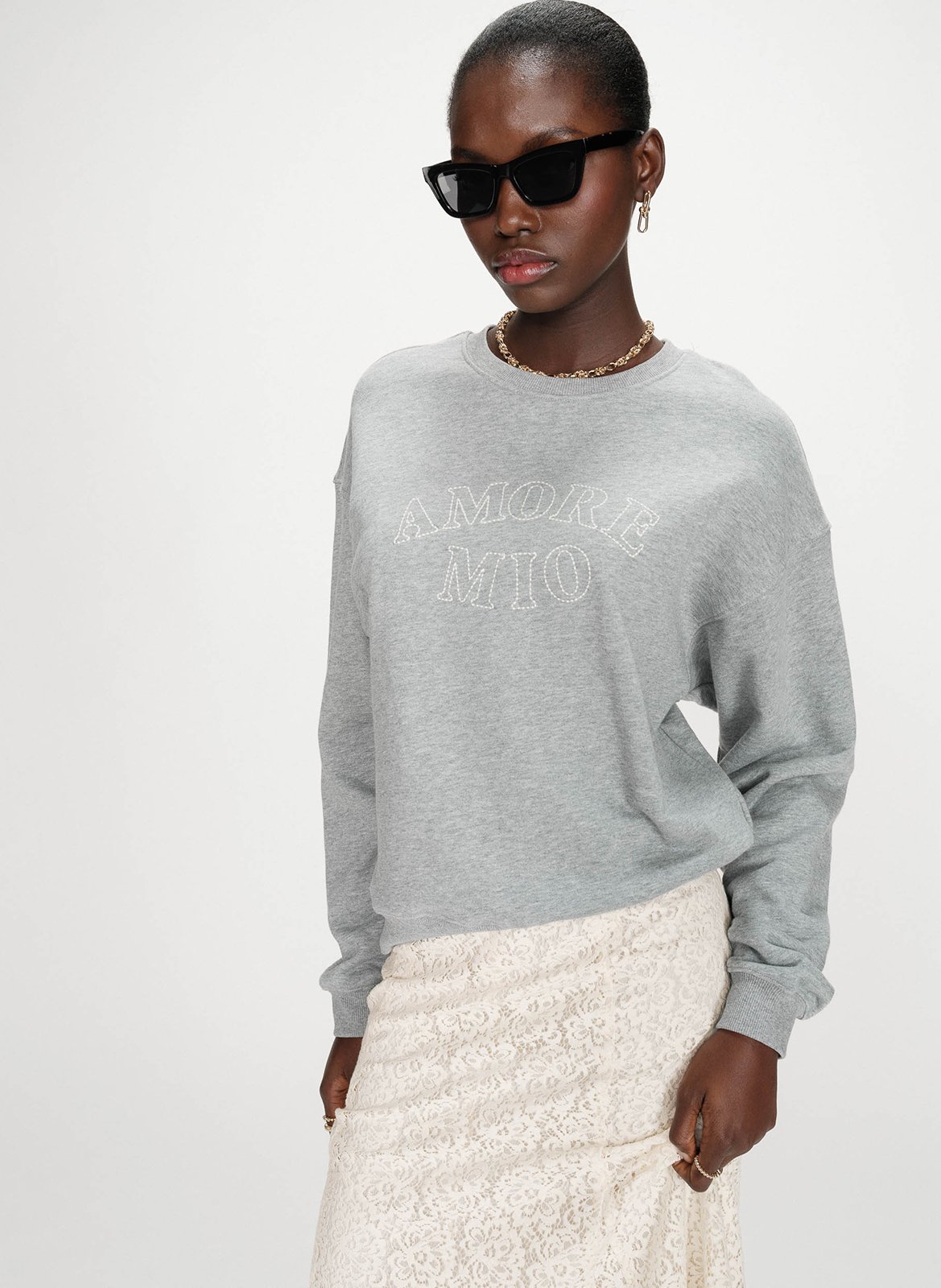 Cotton round-neck sweatshirt GRACE ET MILA