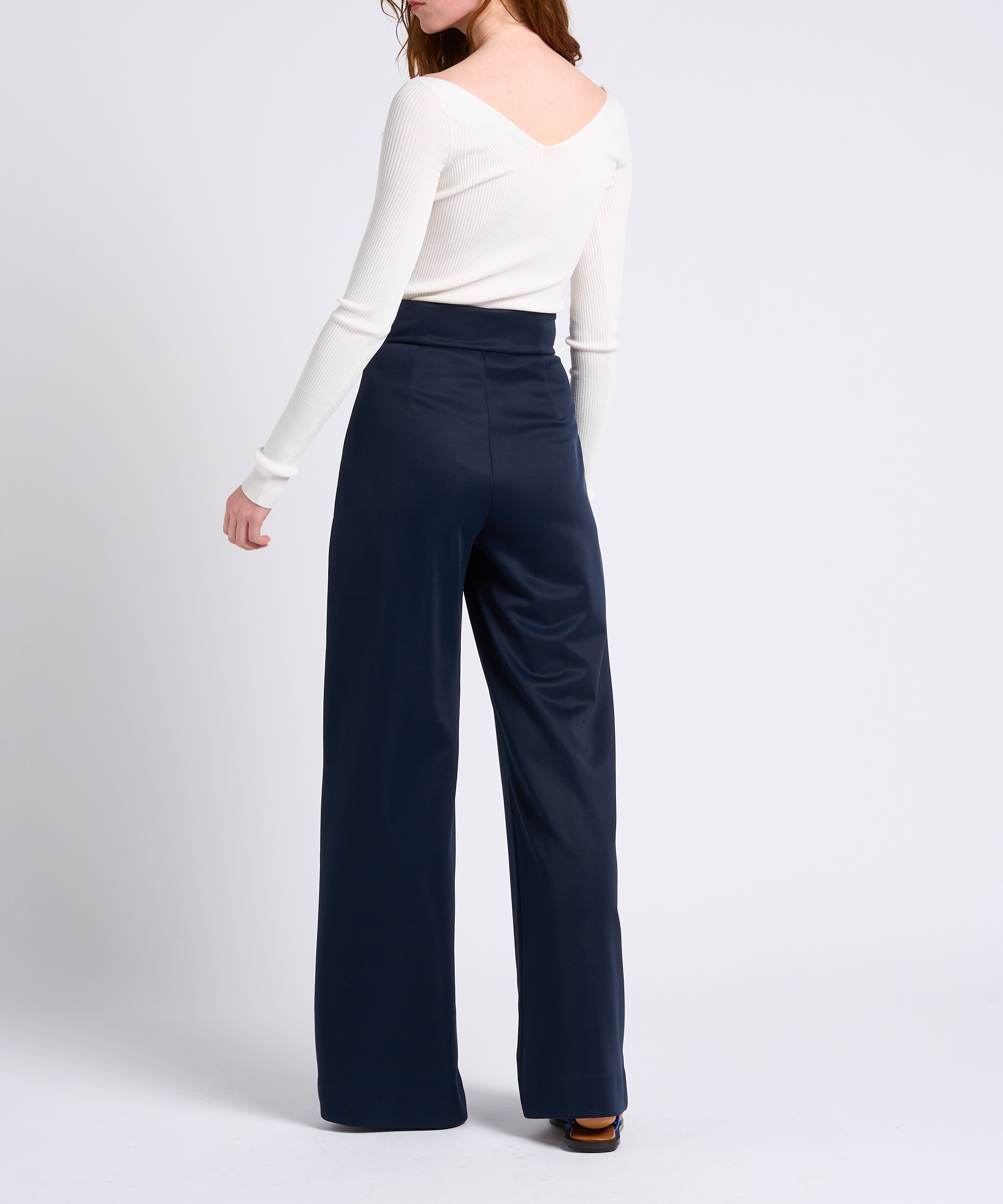 Top met grote geribbelde hals MAX&Co. Wit