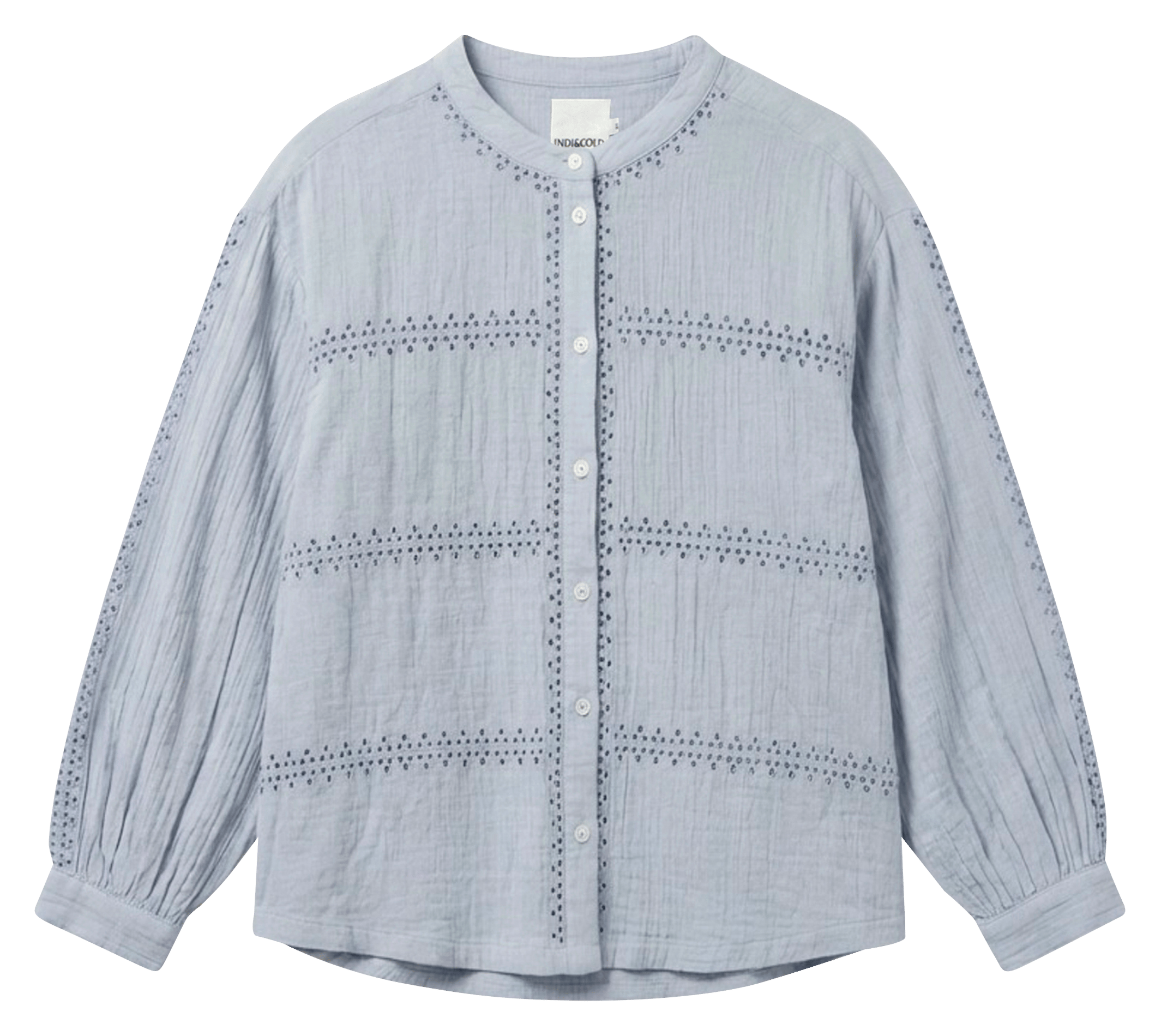 Straight cotton shirt INDI & COLD Blue