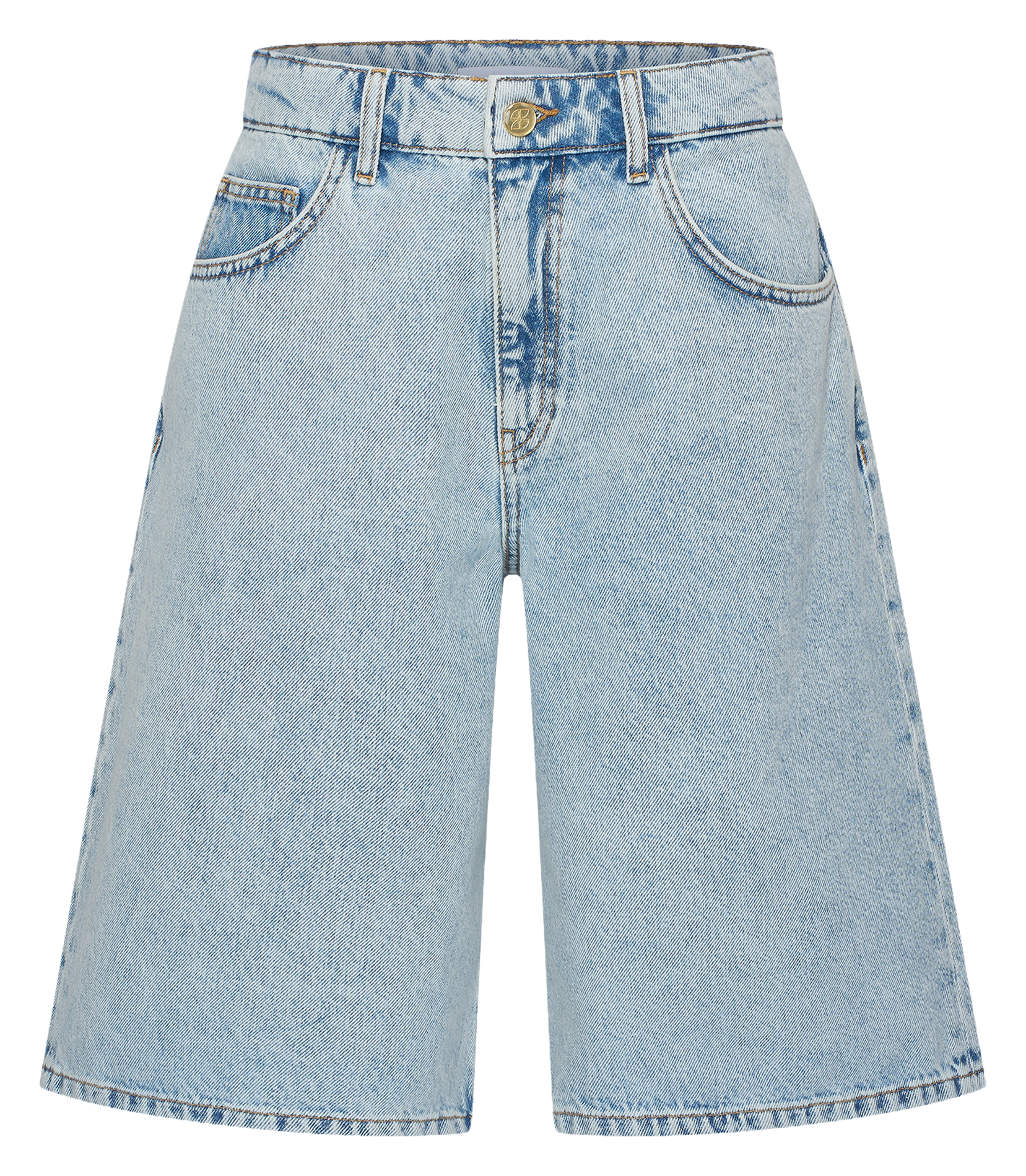 Organic cotton oversized Bermuda shorts BY BAR Blue
