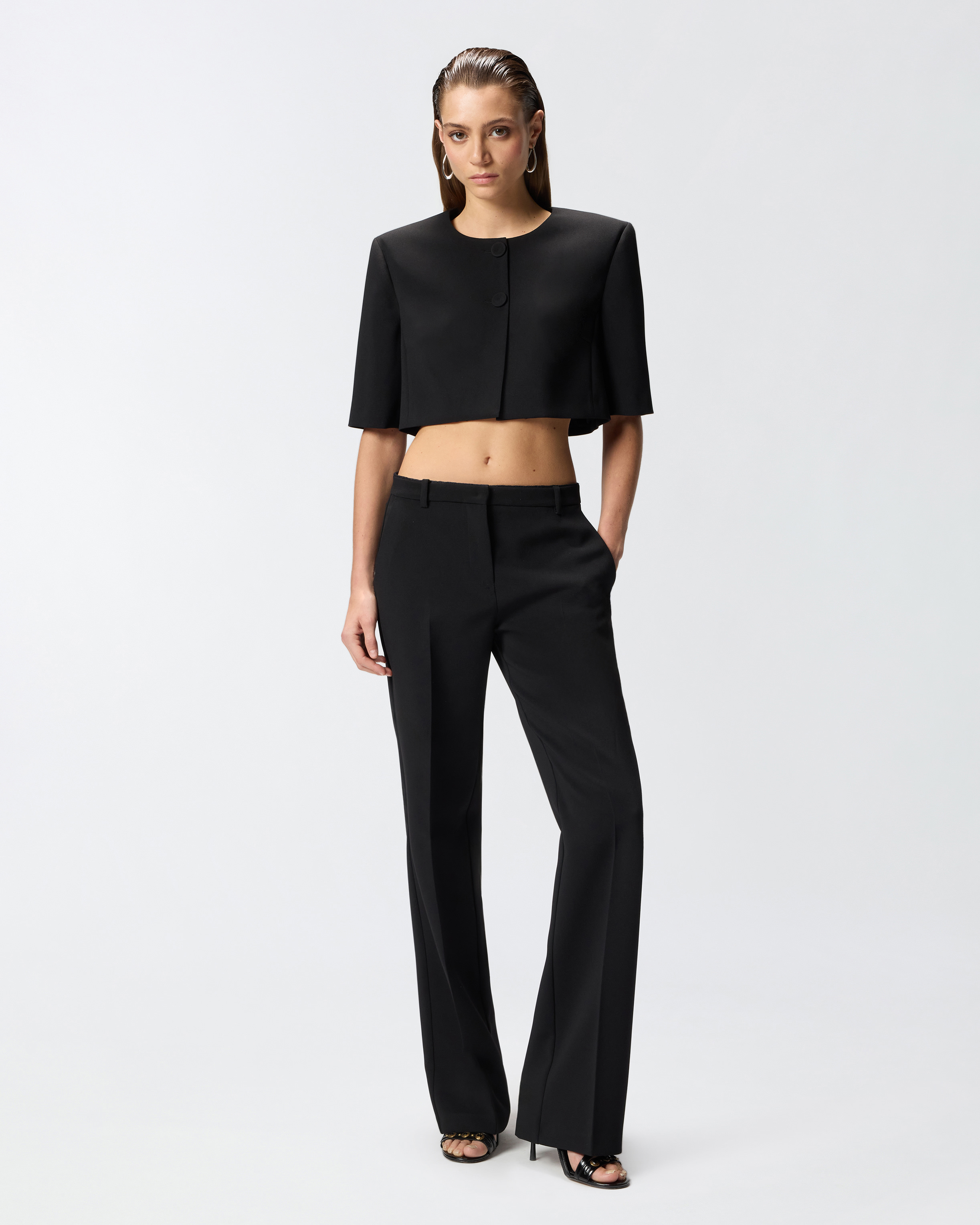Veste spencer à boutons bijoux PINKO Noir
