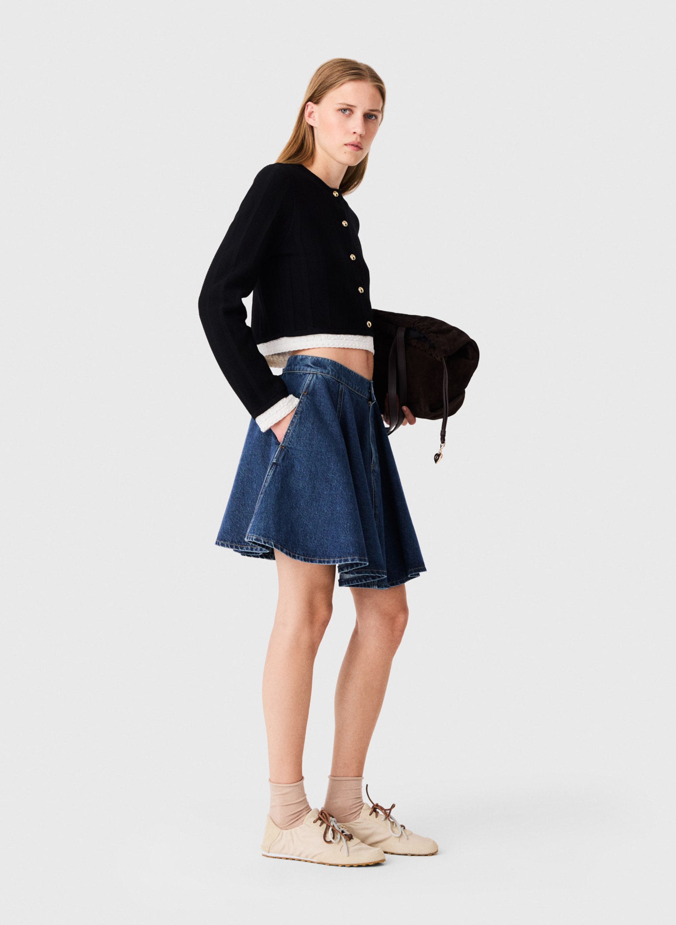 Rechte cardigan met ronde hals MAJE Zwart