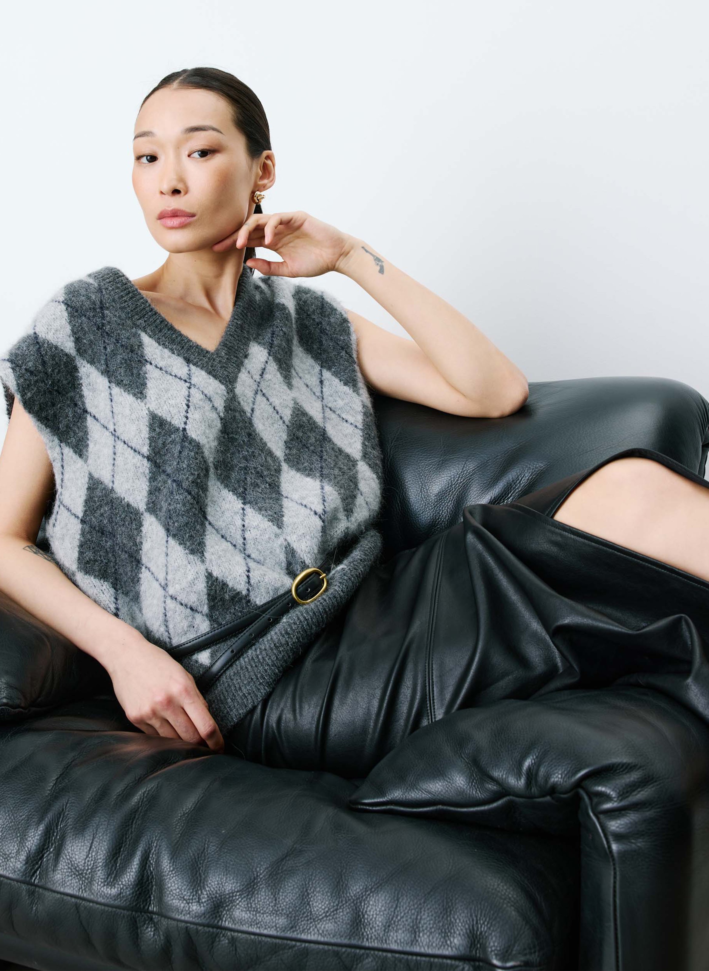 Oversized sleeveless sweater GRACE ET MILA Black