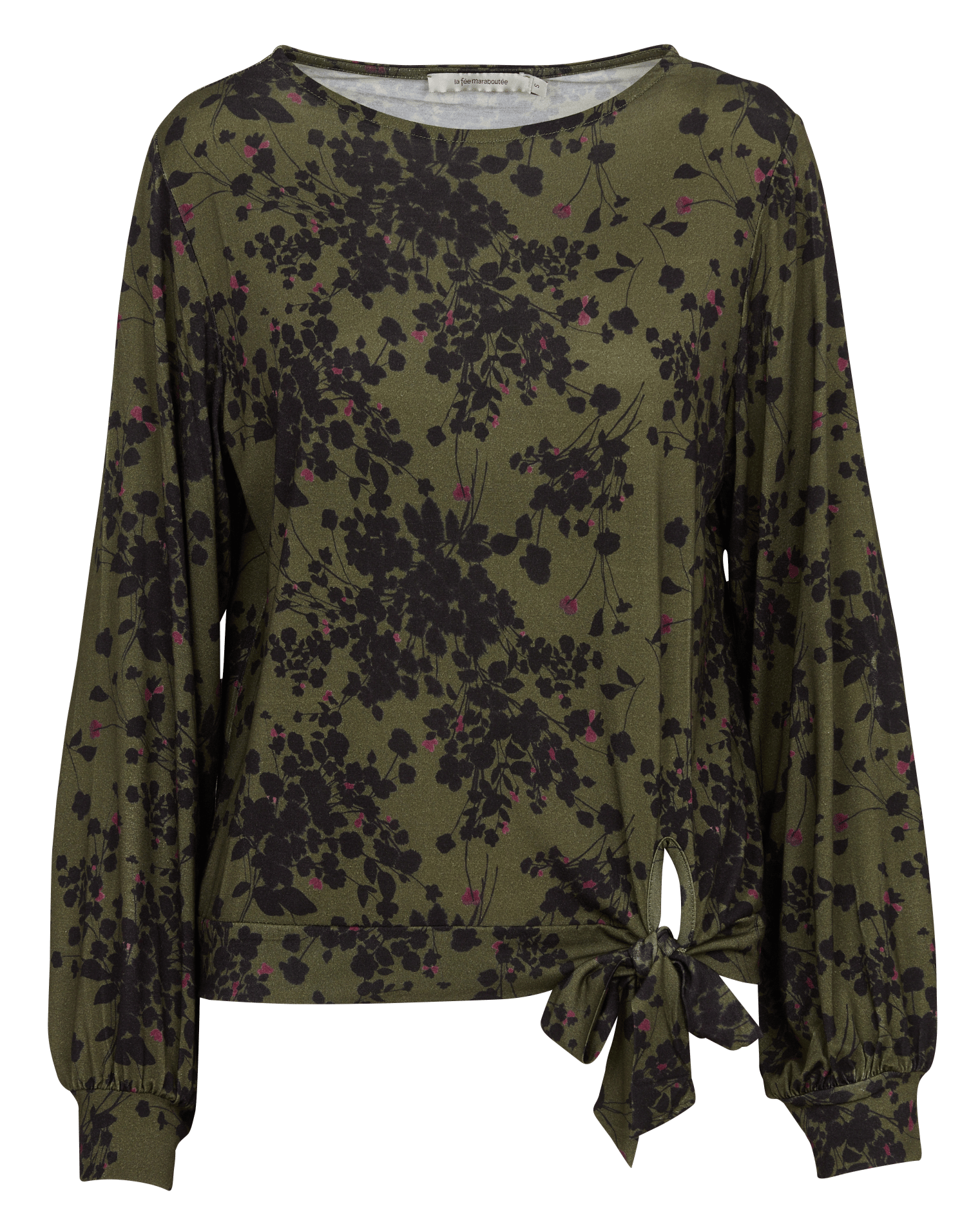 Bedrucktes T-Shirt mit Knoten LA FEE MARABOUTEE Grun