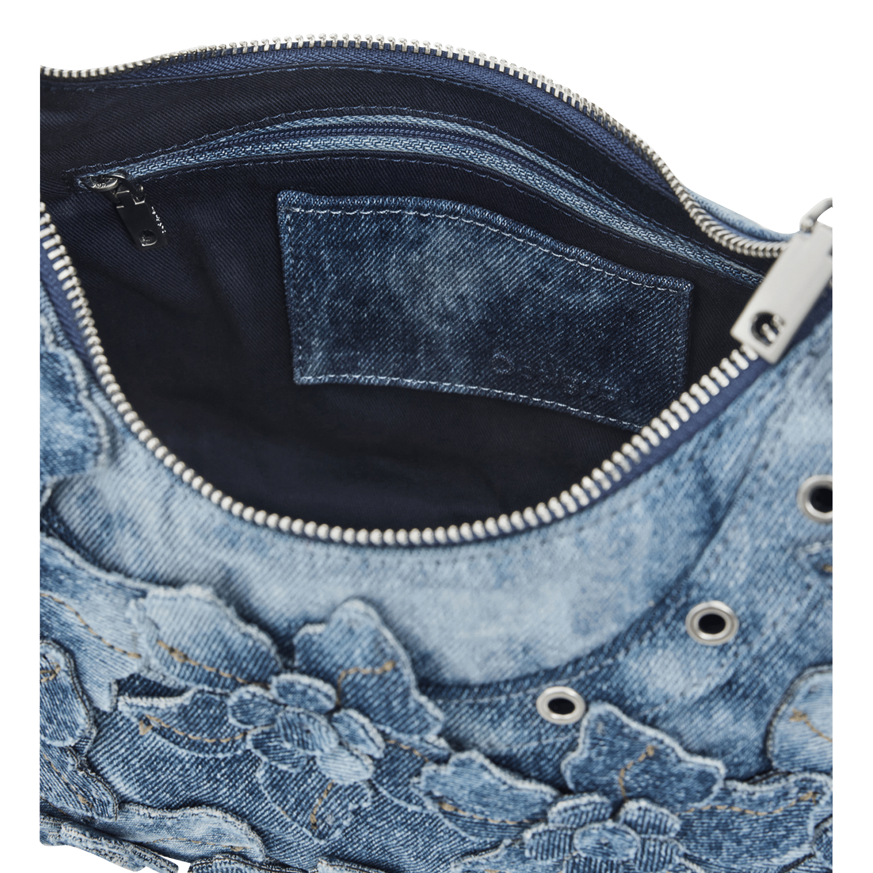 Sac floral en denim DESIGUAL Bleu