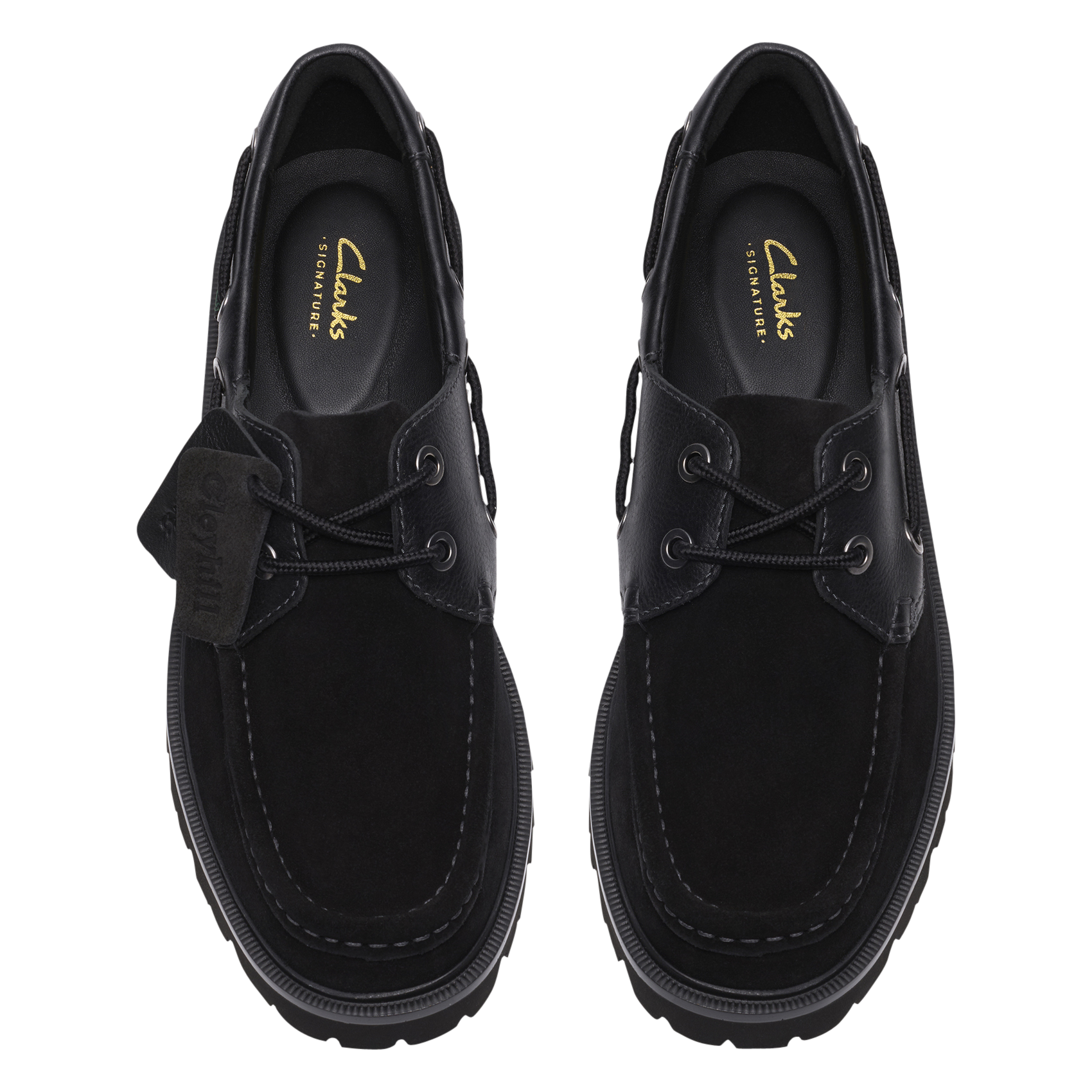 Mocassins bi-matières en cuir CLARKS Noir