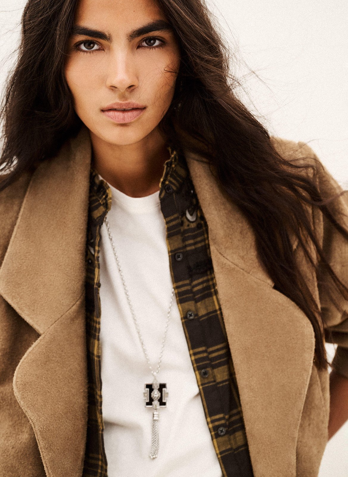 Veste droite col tailleur uni en cuir BA&SH Beige
