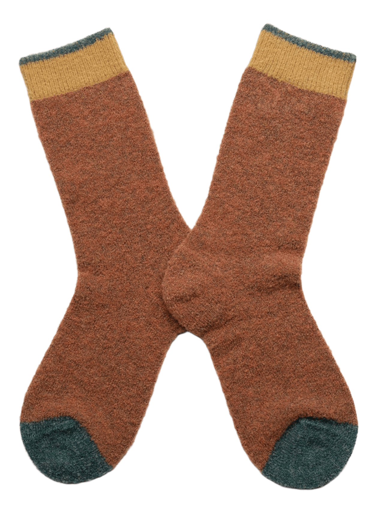 Chaussettes unies en laine mélangée BONNE MAISON Marron