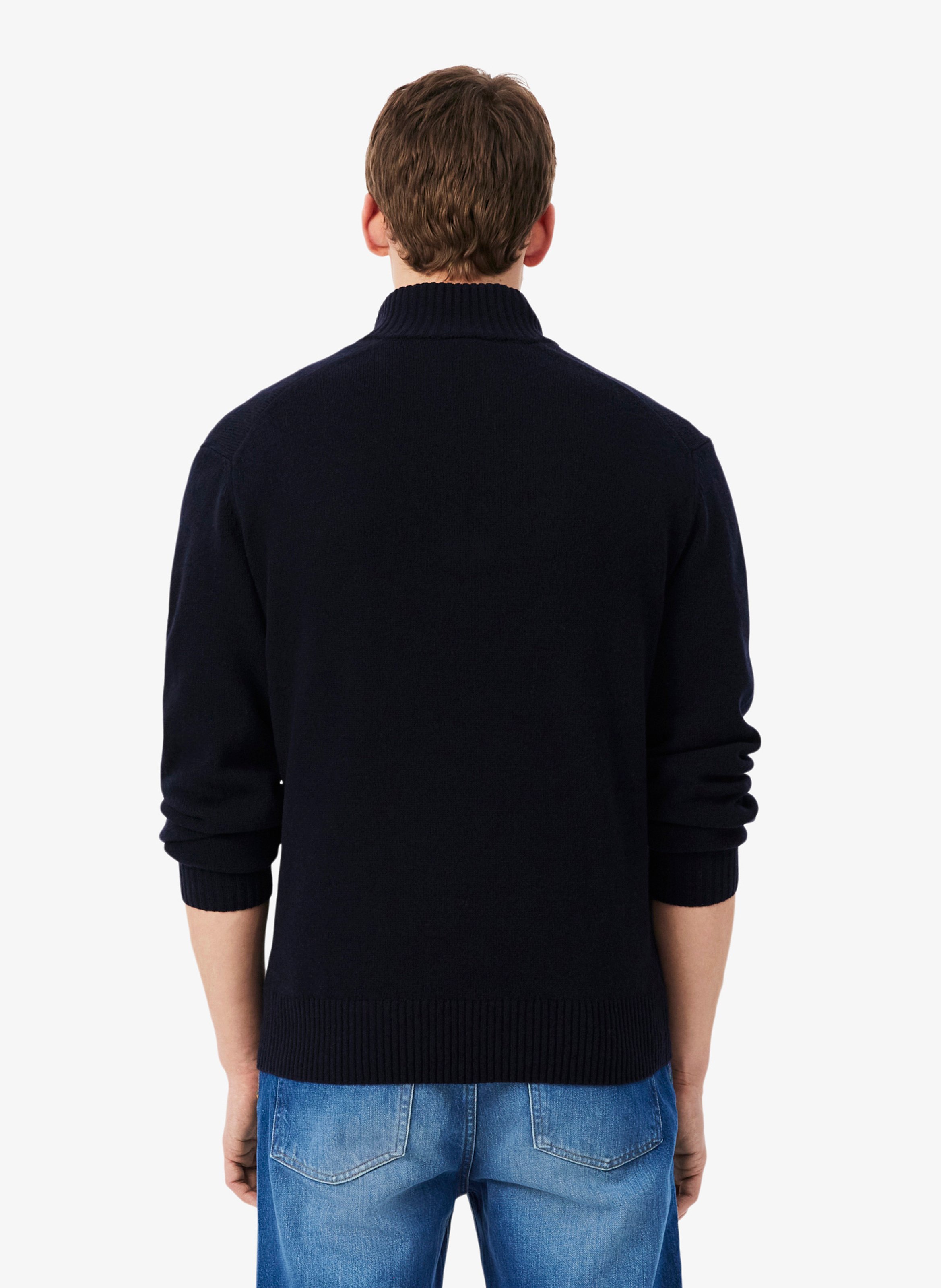 Wollen trui met opstaande kraag en rits LACOSTE Blauw