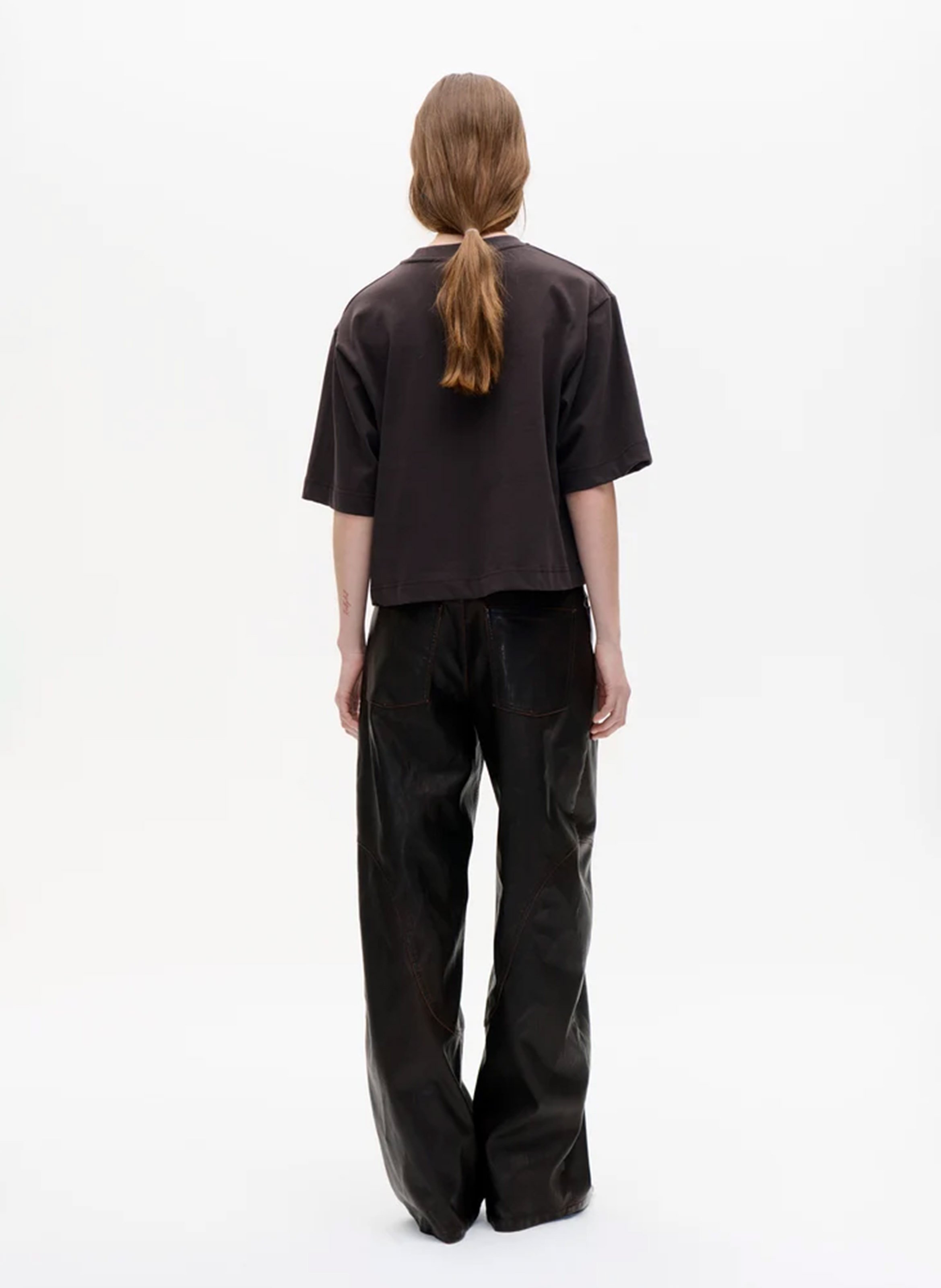 Oversized T-shirt met ronde hals van biologisch katoen BAUM UND PFERDGARTEN Bruin
