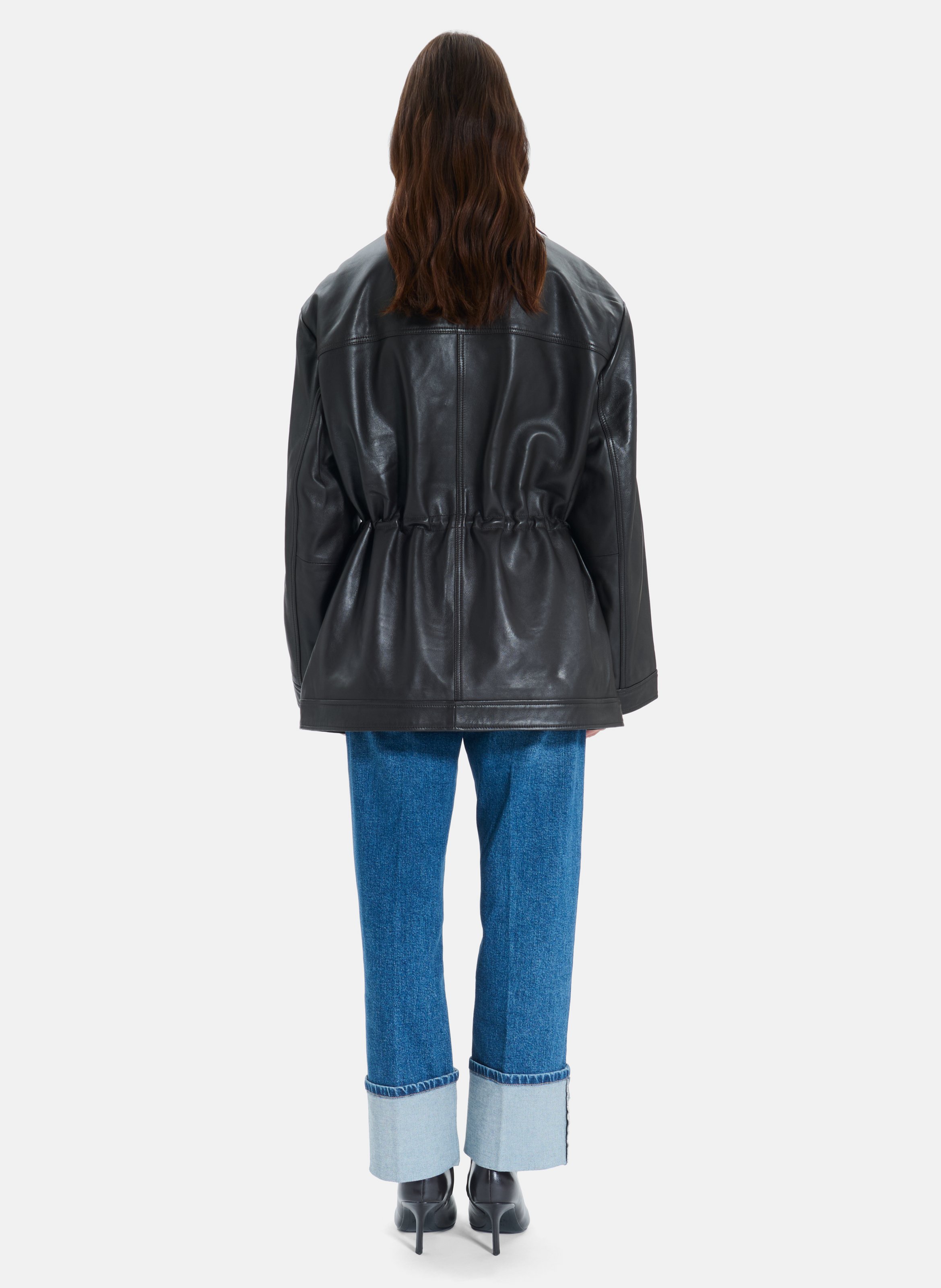 Mid-length leather jacket ZAPA Brown