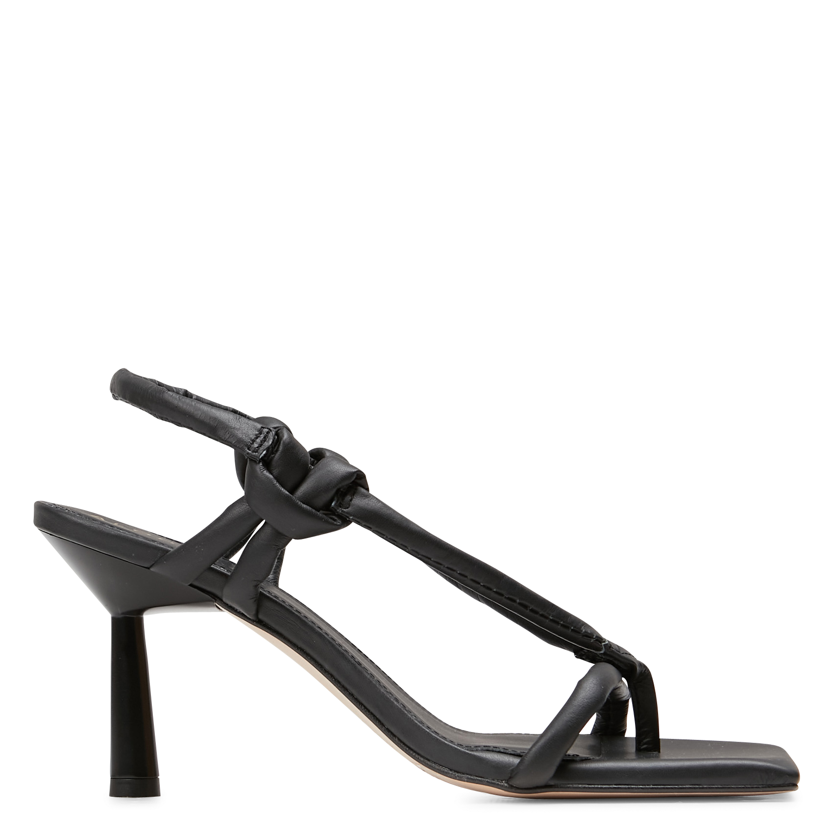 Heeled smooth leather sandals ALOHAS Black