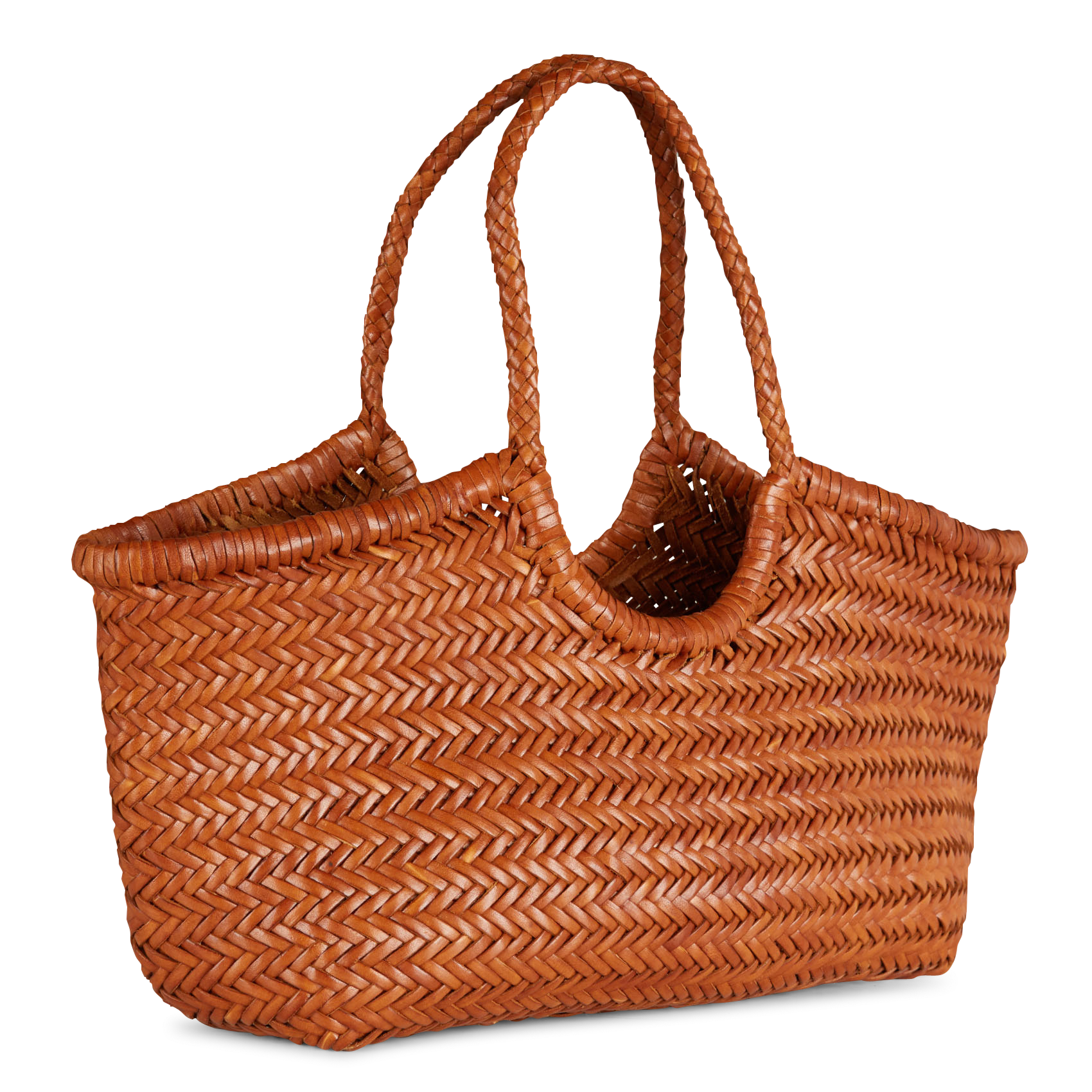 Panier tissé en cuir DRAGON DIFFUSION Marron