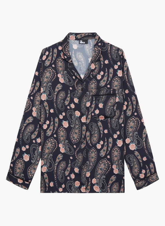 Chemise fluide col tailleur imprimée Black pink The kooples