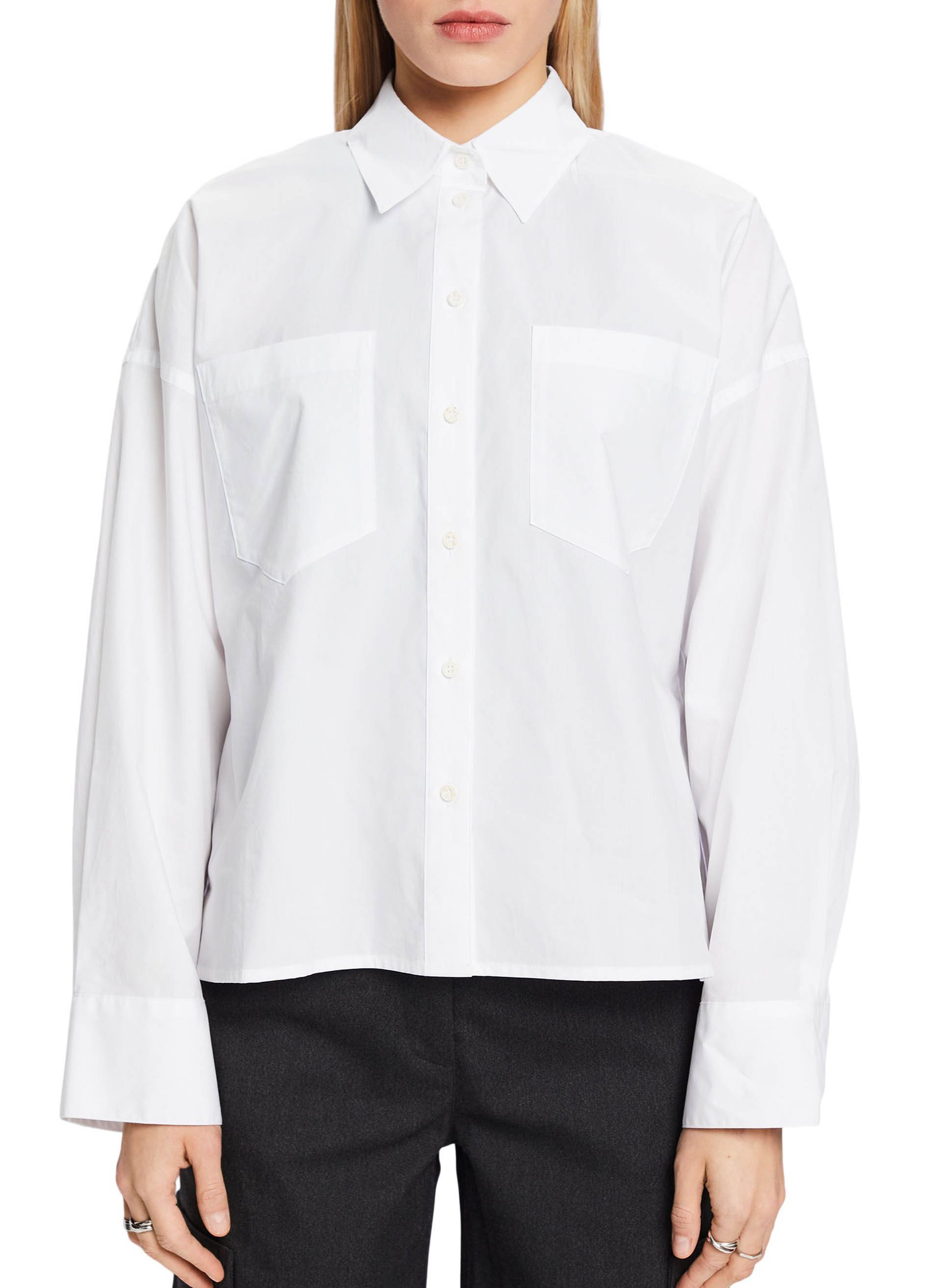 売れ筋商品|||デイ・ビルゲール・エ・ミッケルセン シャツ レディース トップス ELSTON - Button-down blouse - bright white Silk Georgette Crepe Classic Collar Long Shirt | EILEEN FISHER