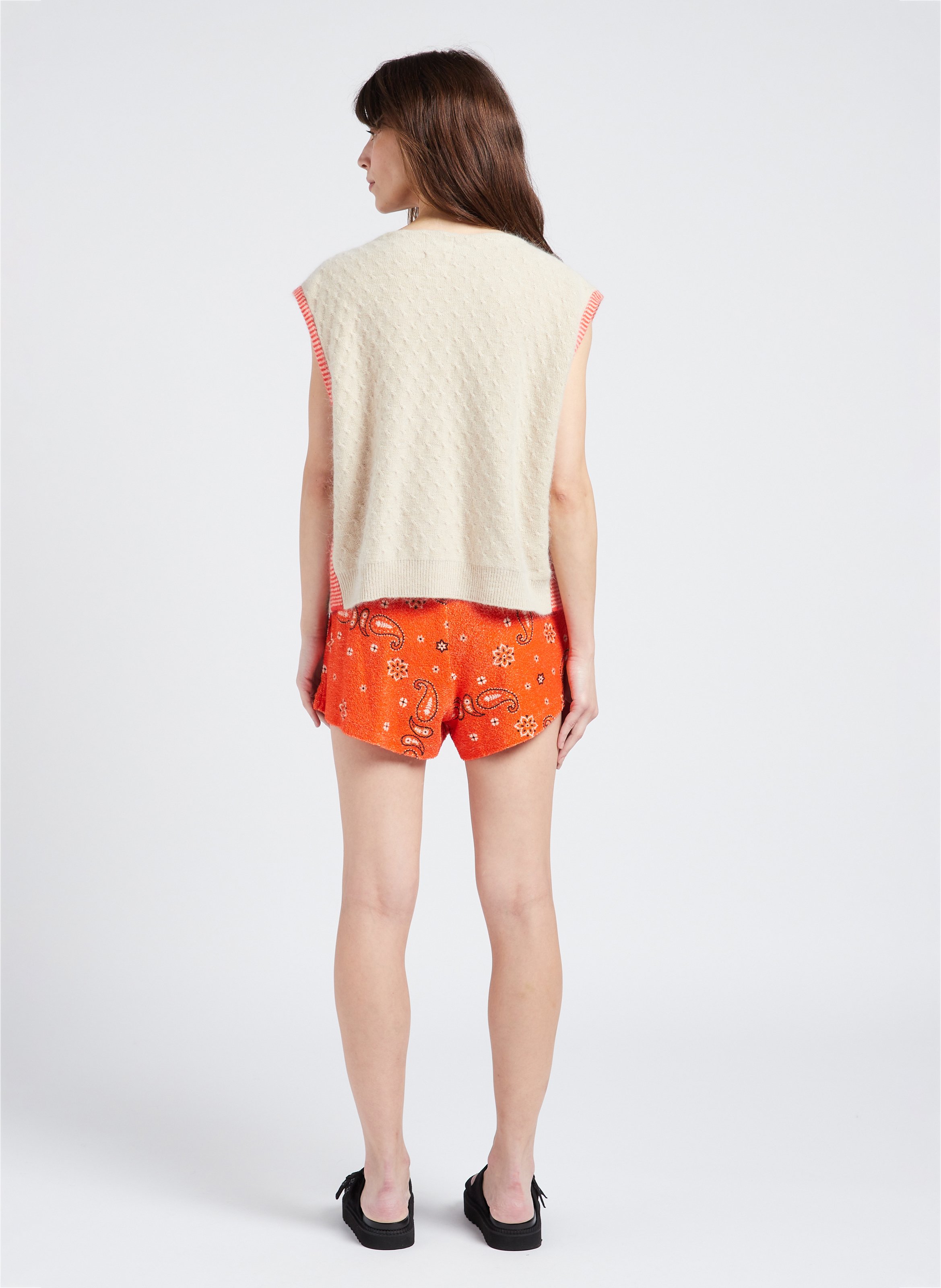 Printed organic cotton terry-look shorts BELLEROSE Grey