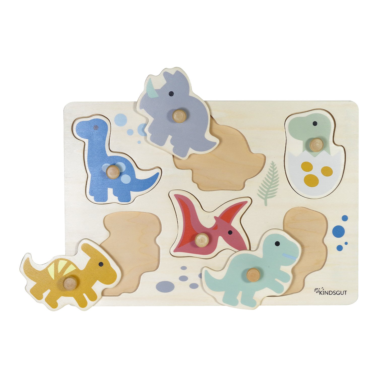 Dinosaur peg puzzle KINDSGUT Multicolored