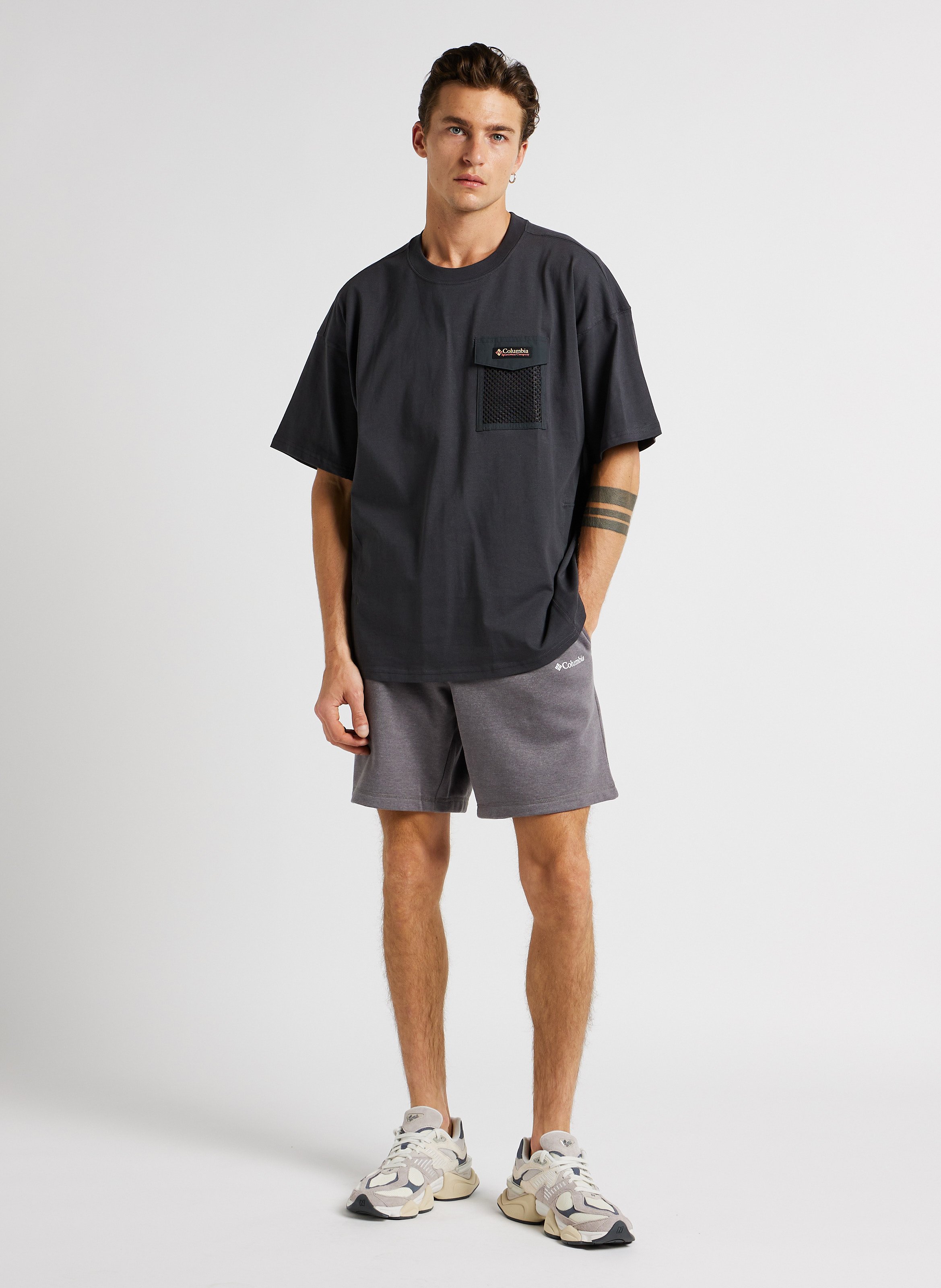 Round-neck cotton T-shirt COLUMBIA Grey