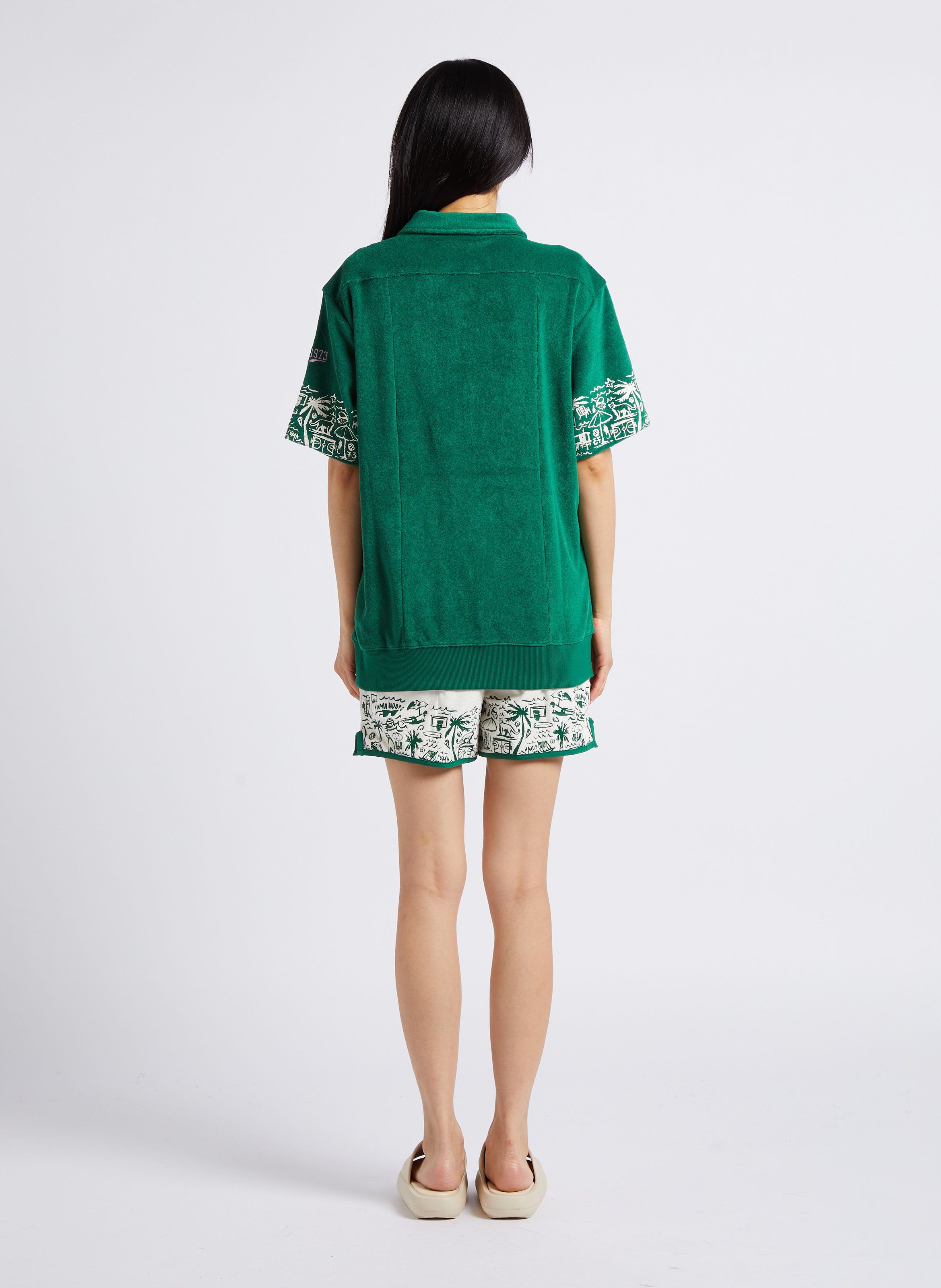 Polo terry cloth in blended cotton PUMA Green