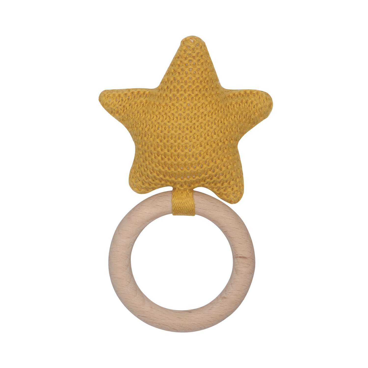 Crochet star grasping toy KINDSGUT Yellow