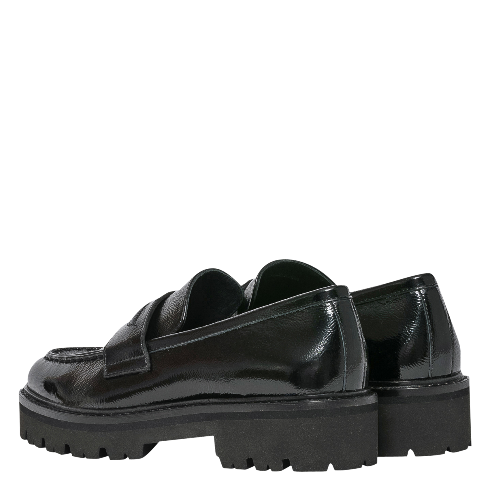 Leather loafers with lugged sole BOCAGE Black