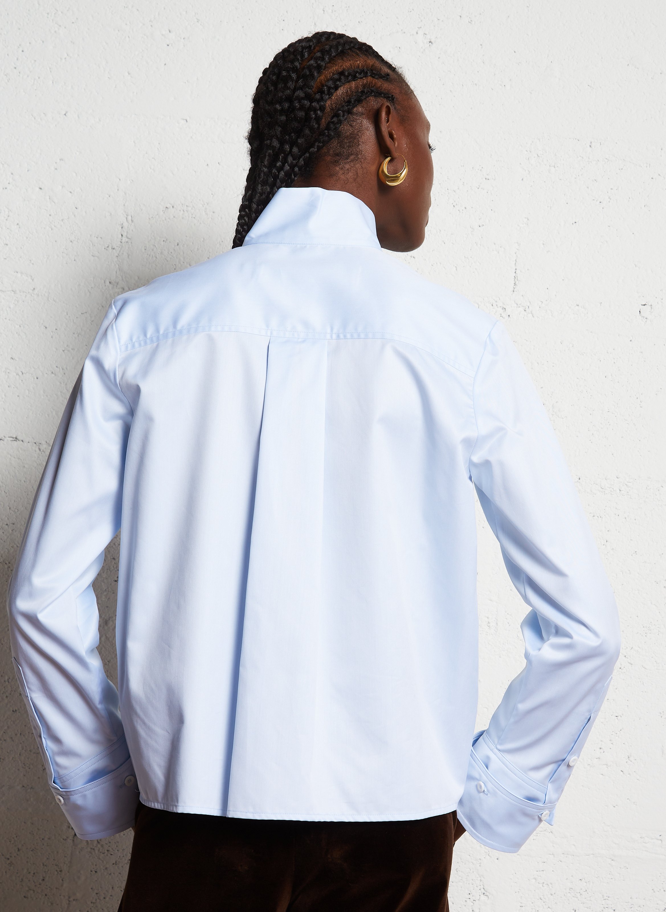 Chemise col classique en coton MARGAUX LONNBERG Bleu