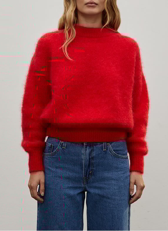 Pull col rond en laine mélangée T1