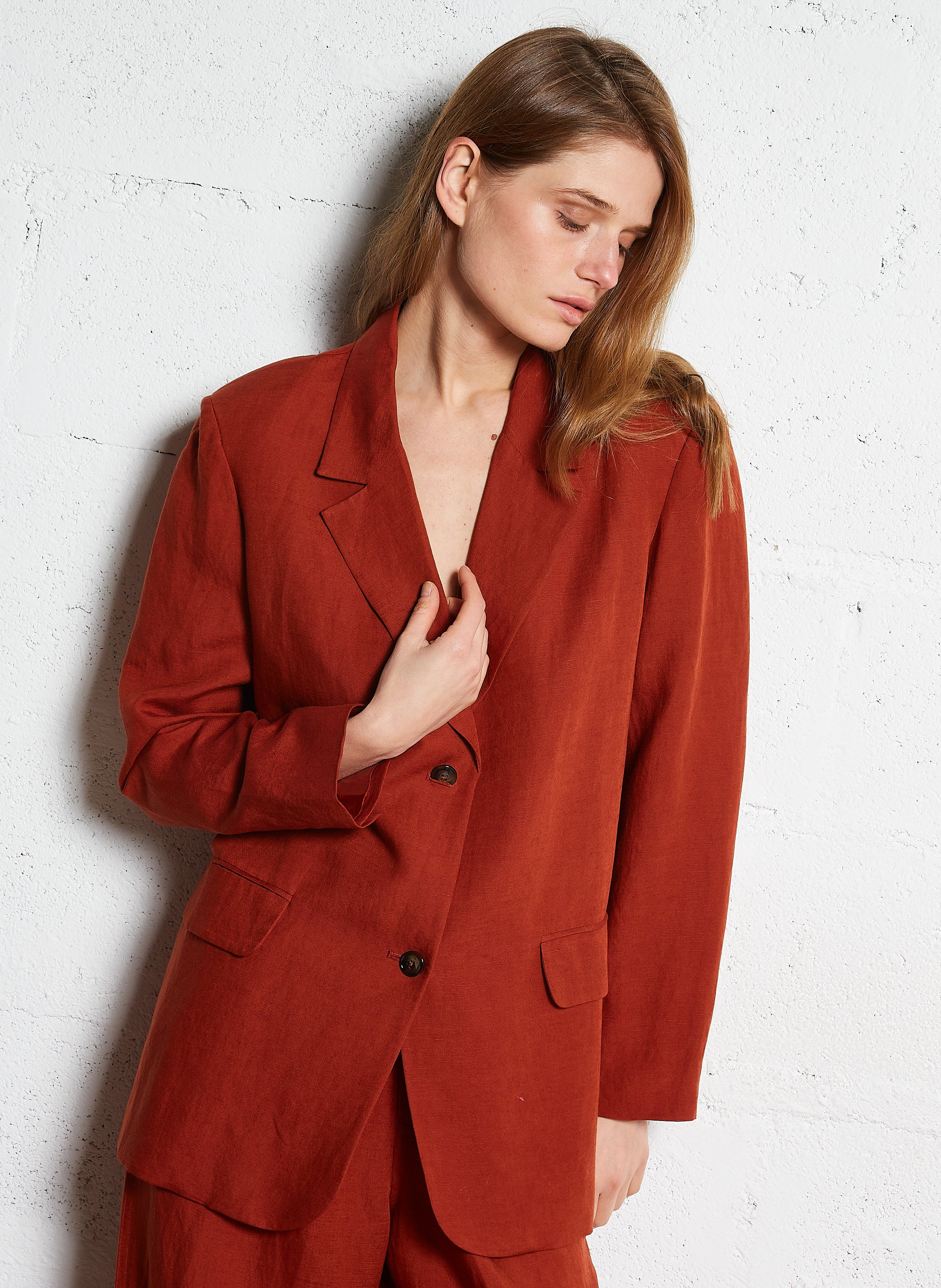 Rouge Femme Manteau Rouge Ikks Ikks Manteau En Laine Rouge Femme