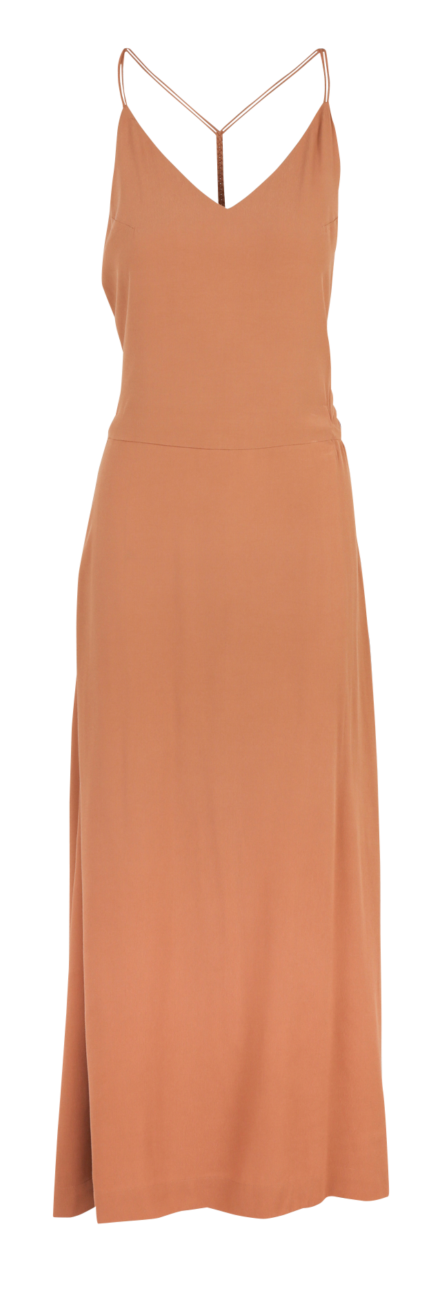 Lange jurk met V-hals KARMA KOMA Bruin