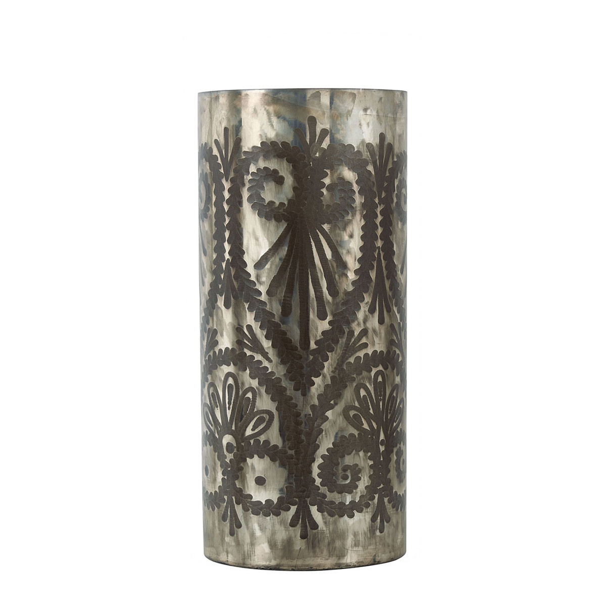 Hera straight vase in frosted glass BLANC D'IVOIRE Silver