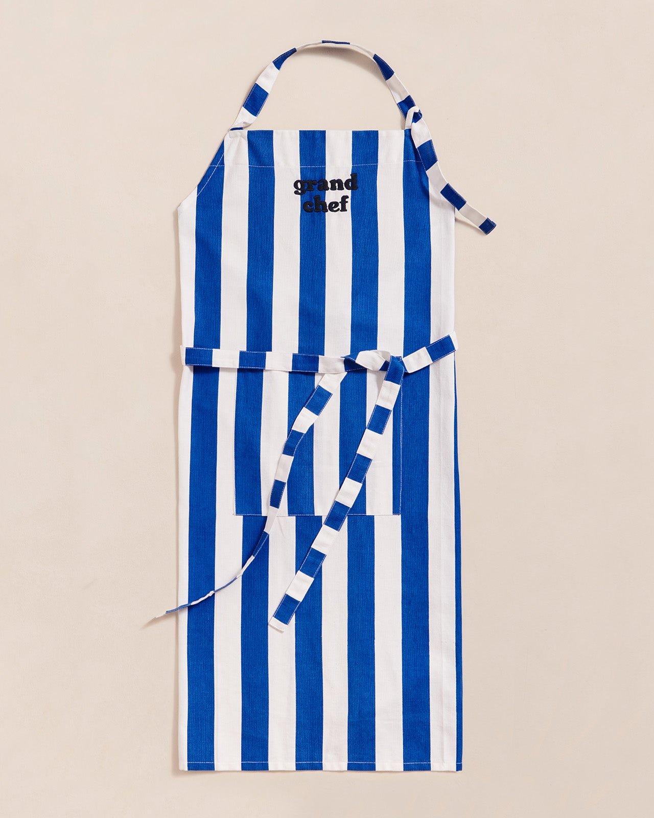 Le tablier grand chef à rayures en coton EMOI EMOI Bleu