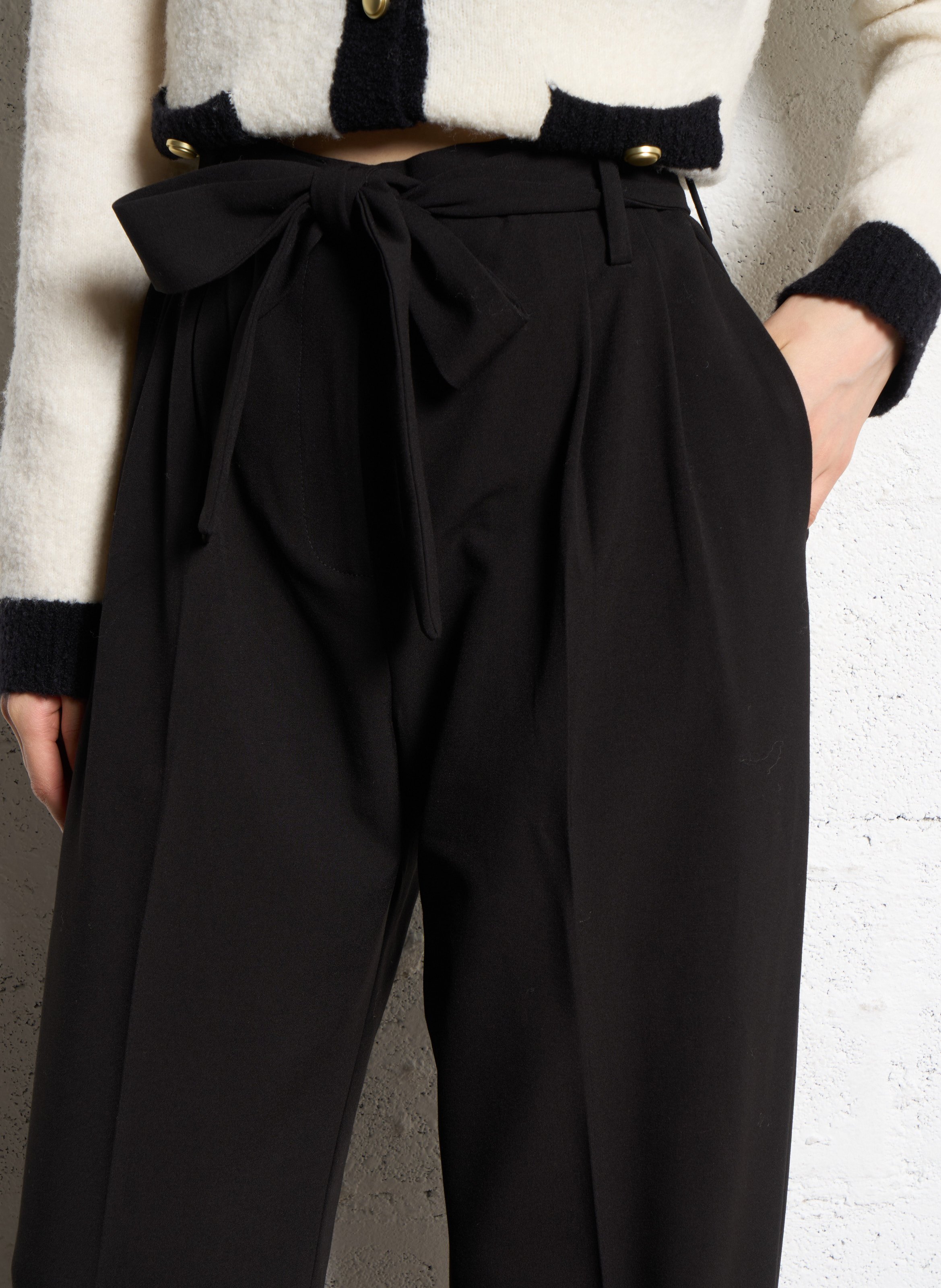 Pantalon droit taille haute SUNCOO Noir