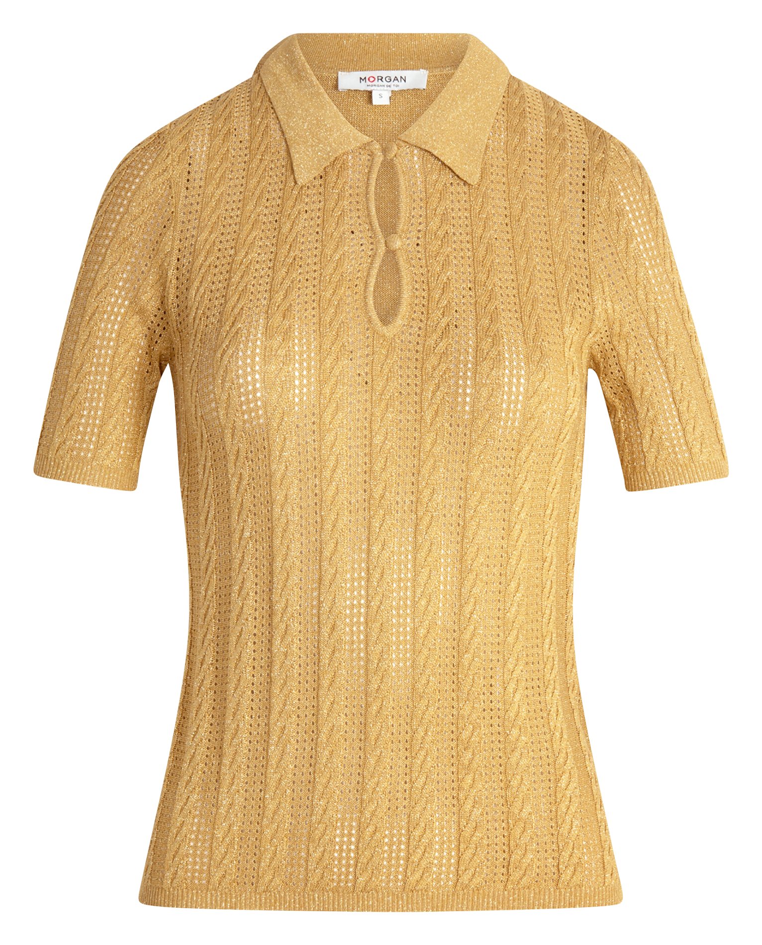 Aansluitende, fijngebreide trui MORGAN Geel