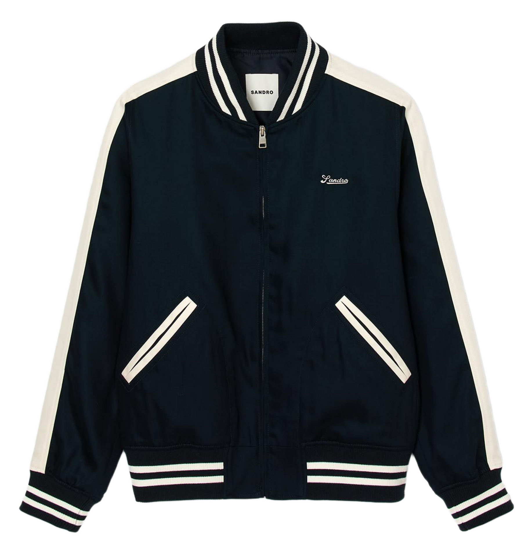 Recht jasje met baseballkraagje SANDRO Blauw