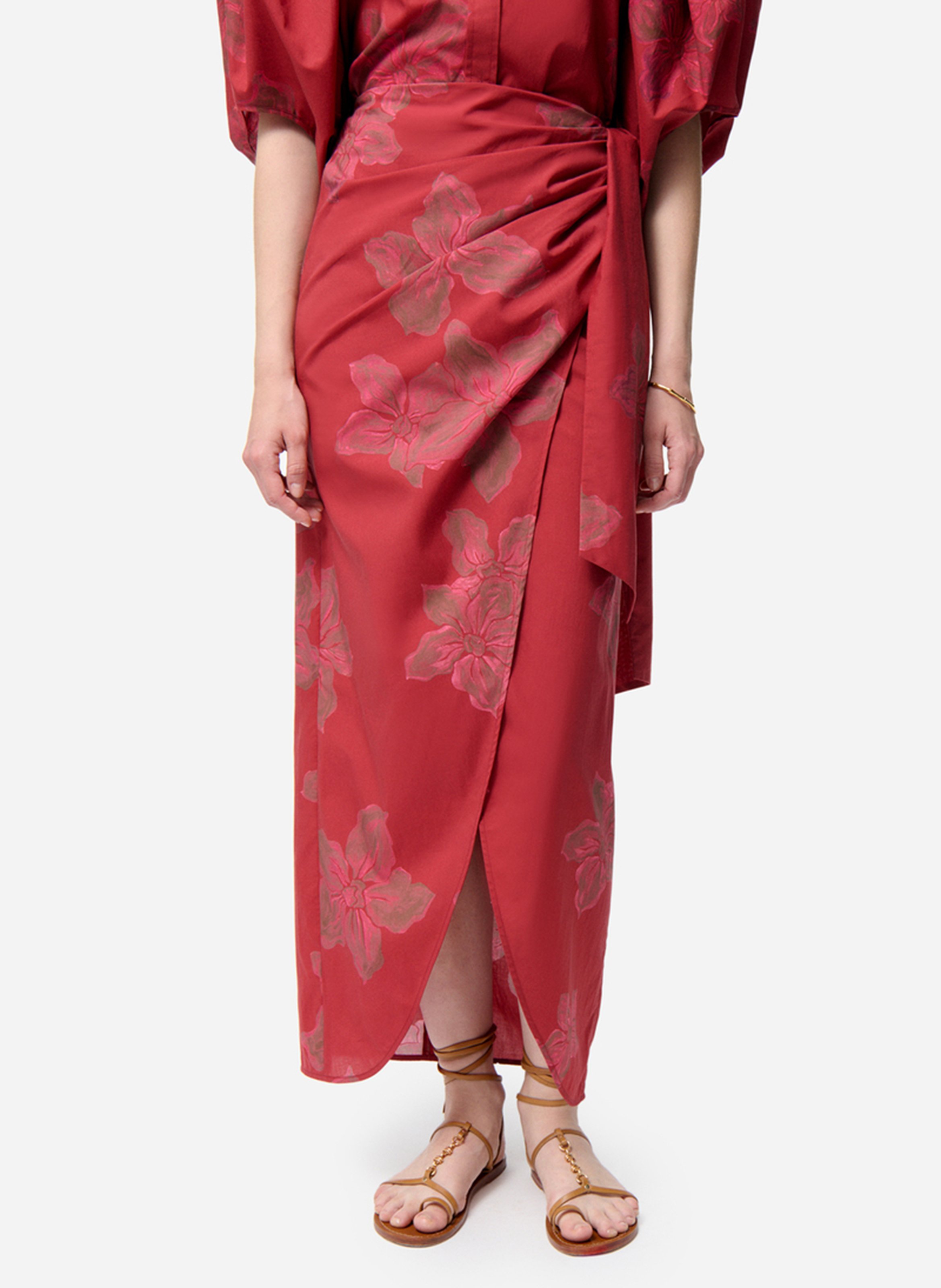 Jupe mdi portefeuille VANESSA BRUNO Rouge