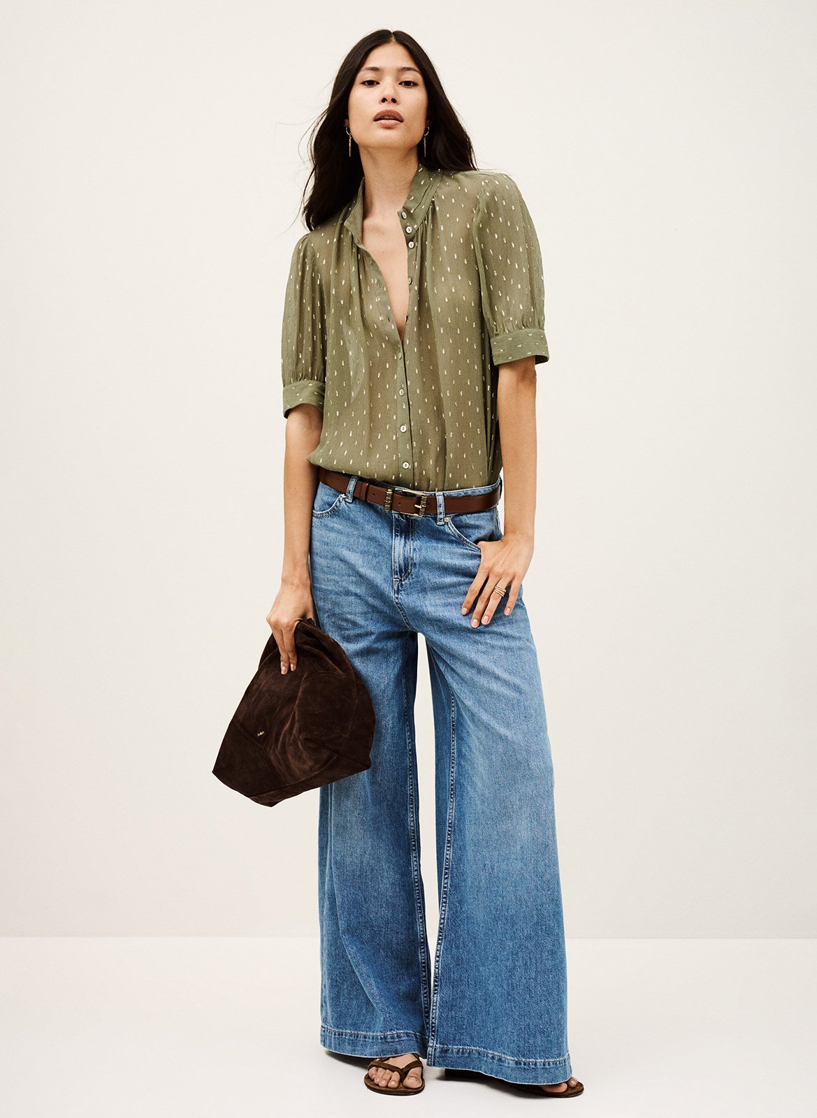 Gekleurde straight-fit jeans met 5 zakken BA&SH Blauw