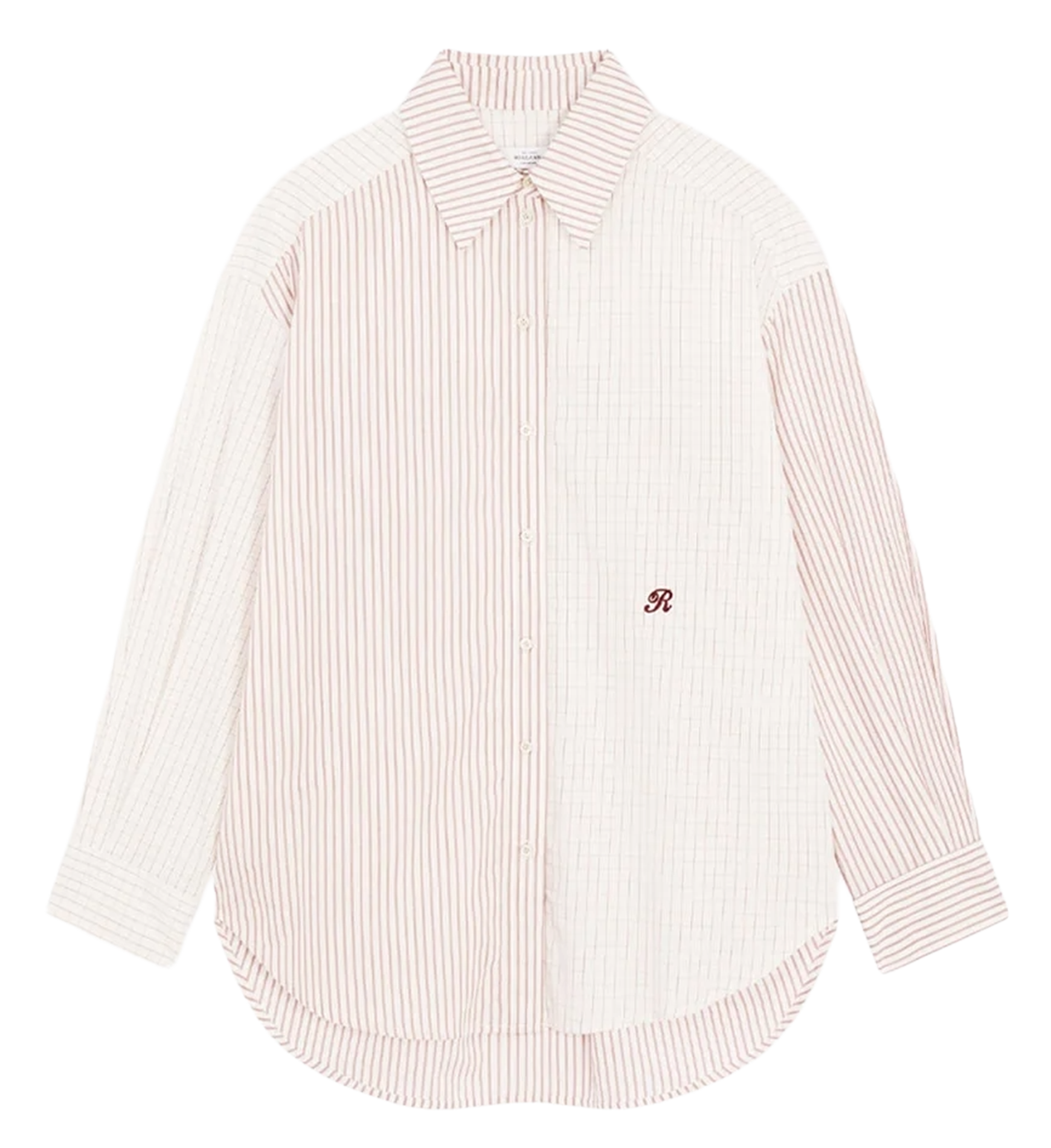 Chemise col classique rayée en coton ROSEANNA Rouge
