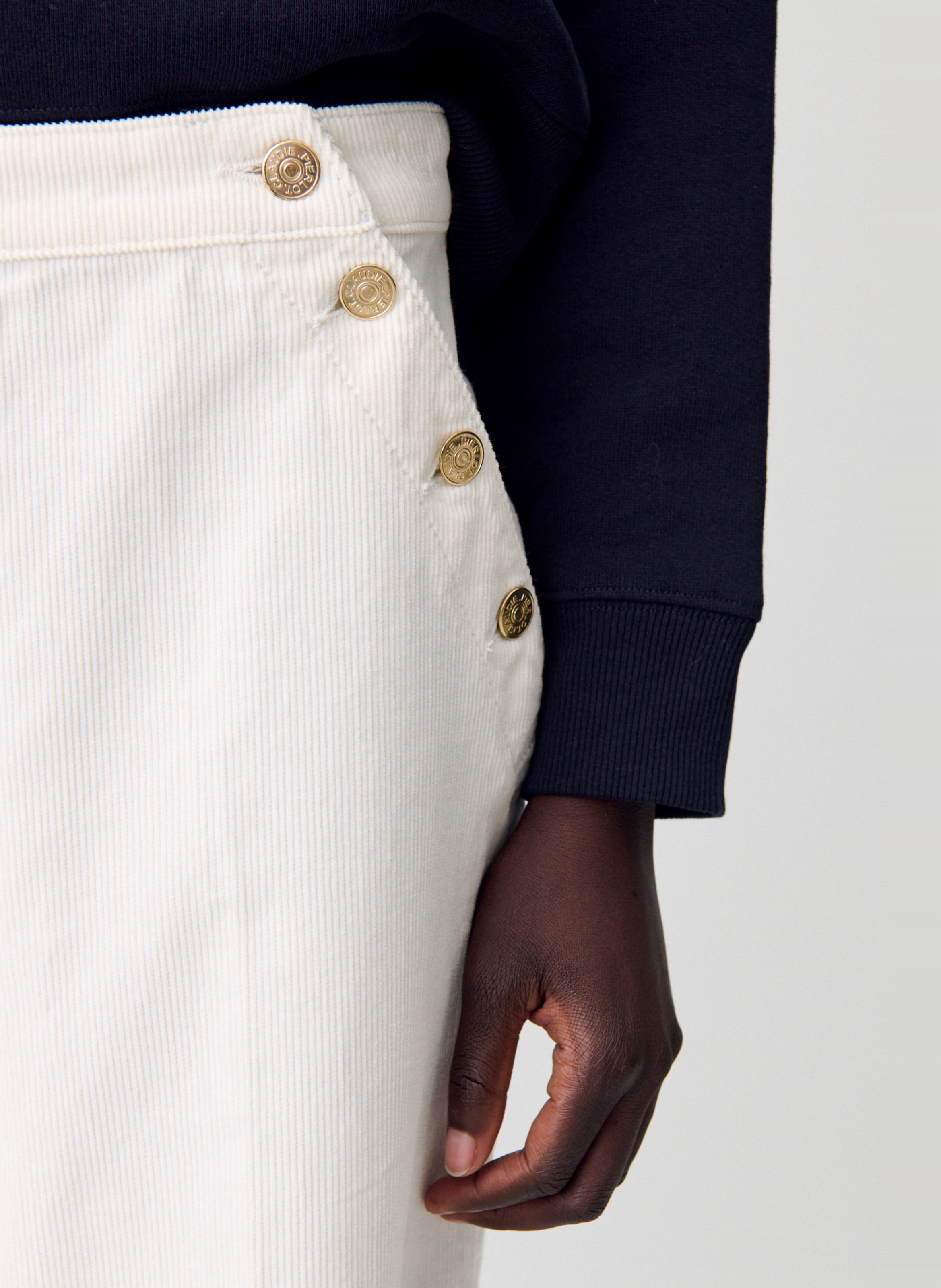 Ribbed Cotton Overalls CLAUDIE PIERLOT Beige