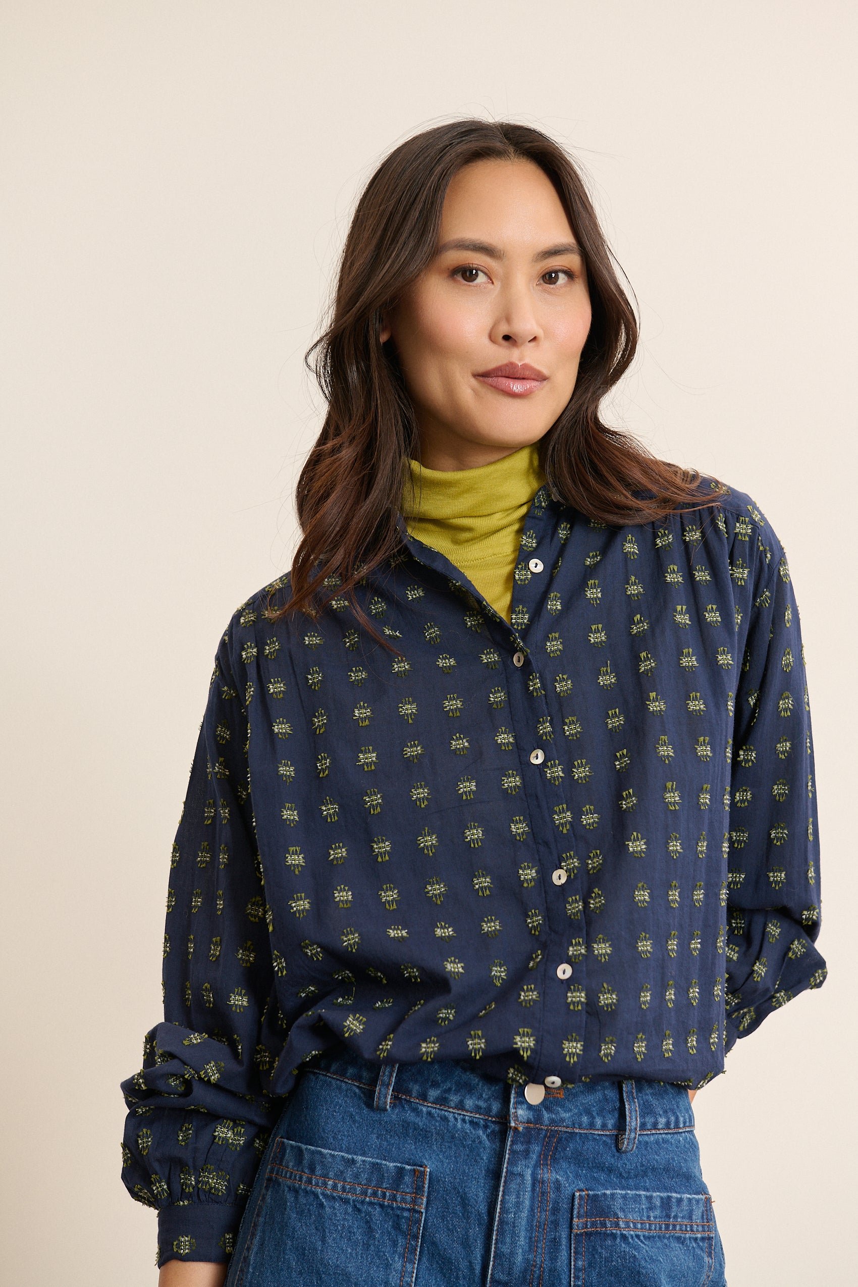 Checked long-sleeved shirt GARANCE PARIS Blue