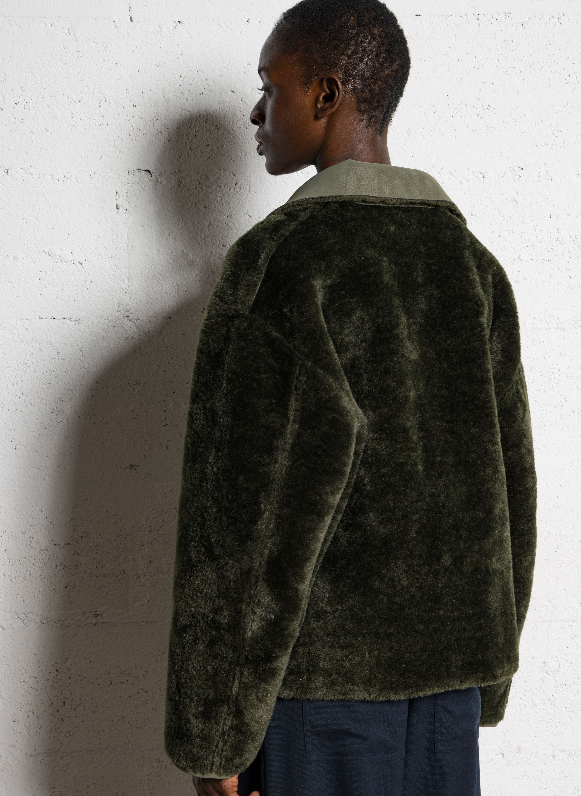 Wijde effen zip-up jas BELLEROSE Bruin