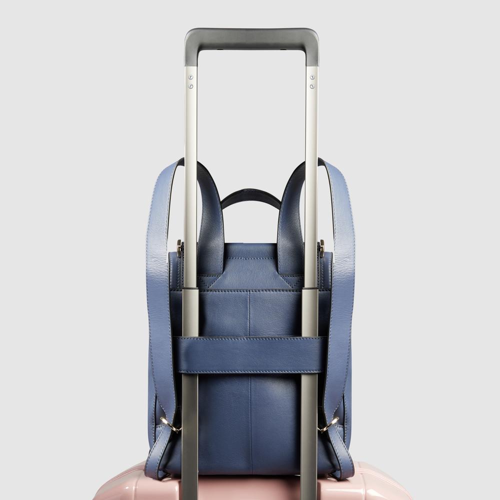 Women's backpack for iPad® mini with RFID protection PIQUADRO Blue