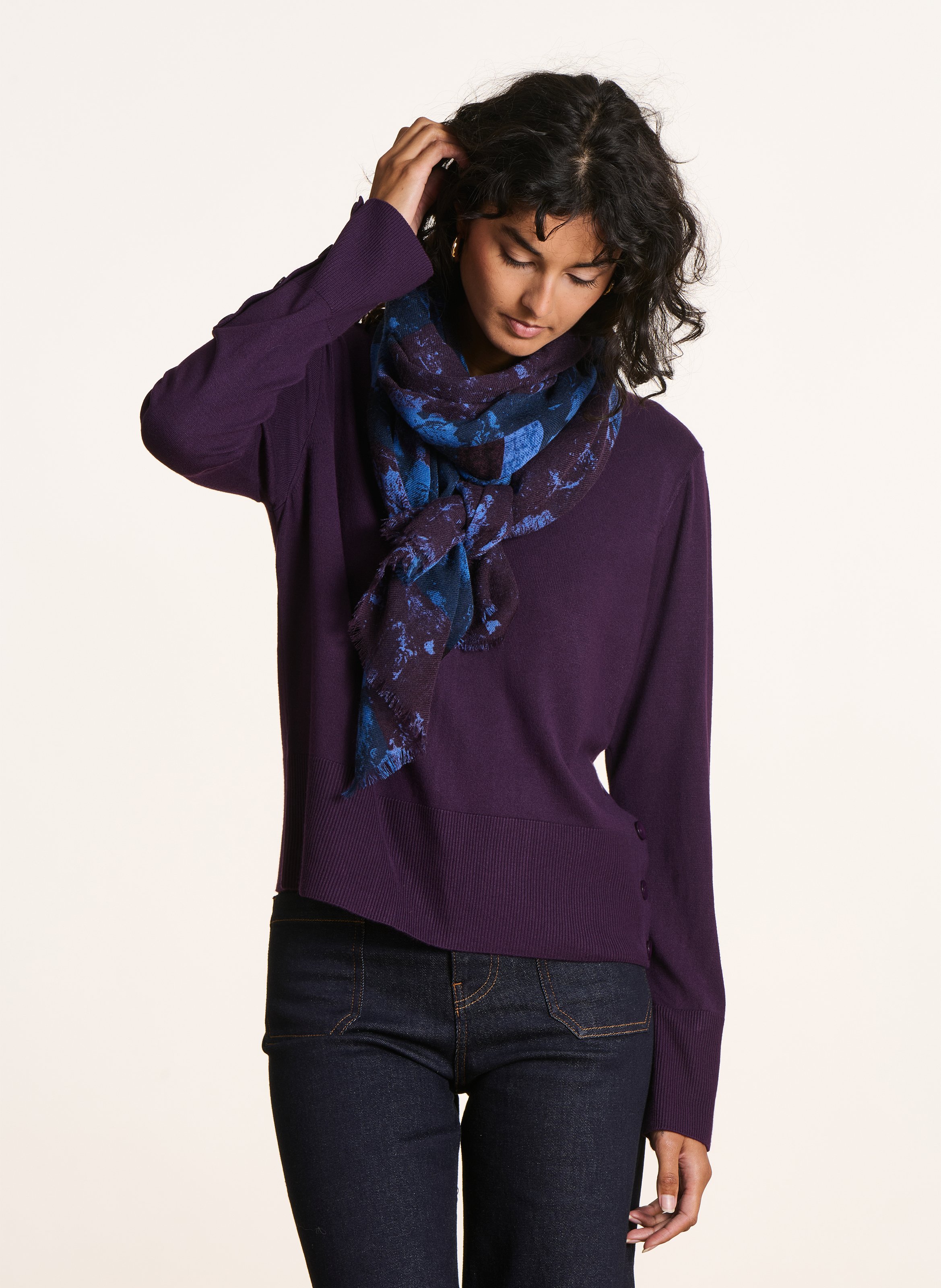 Floaty wool scarf LA FEE MARABOUTEE Blue