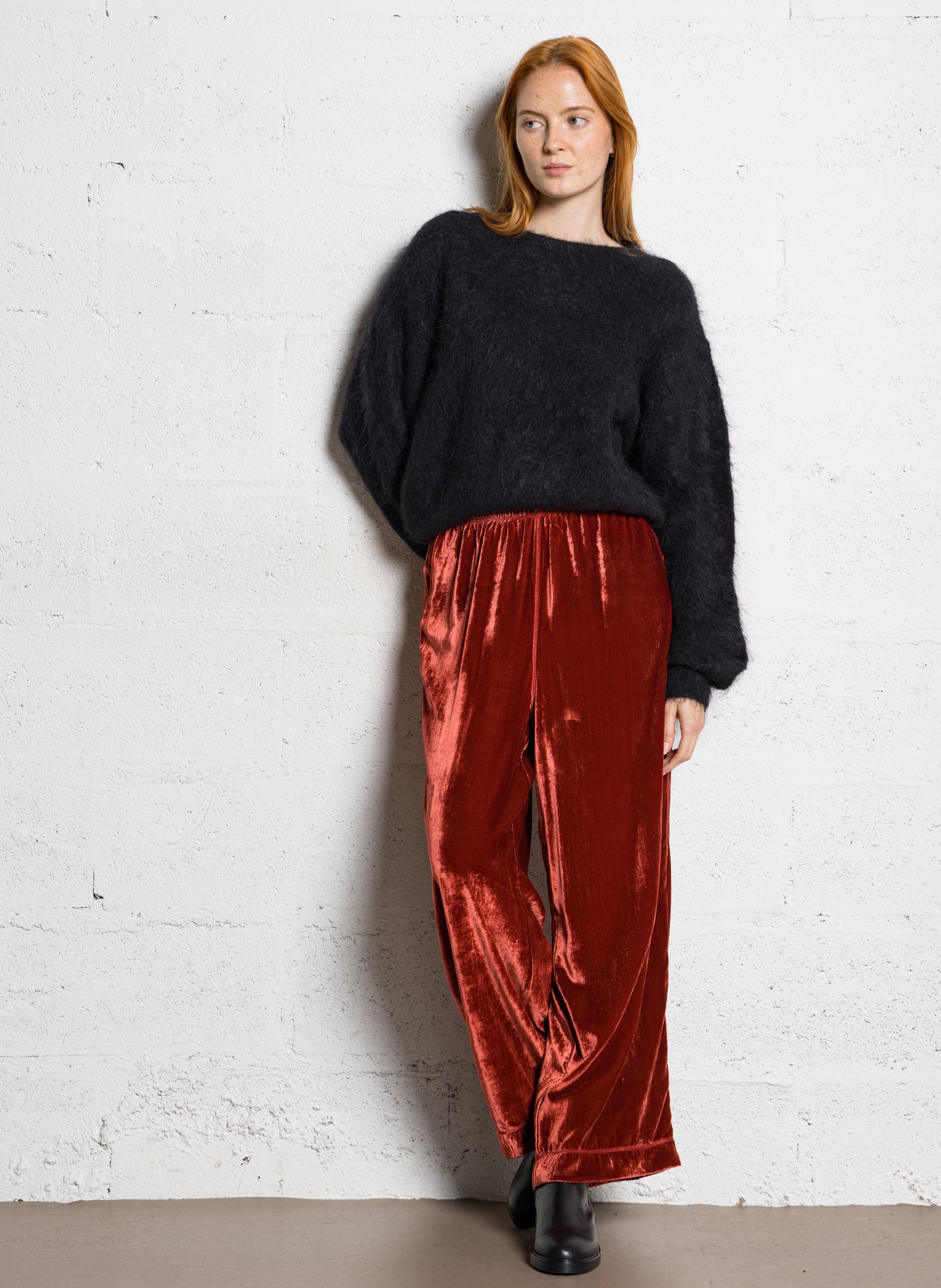 Solid velour jogging suit AMERICAN VINTAGE Red