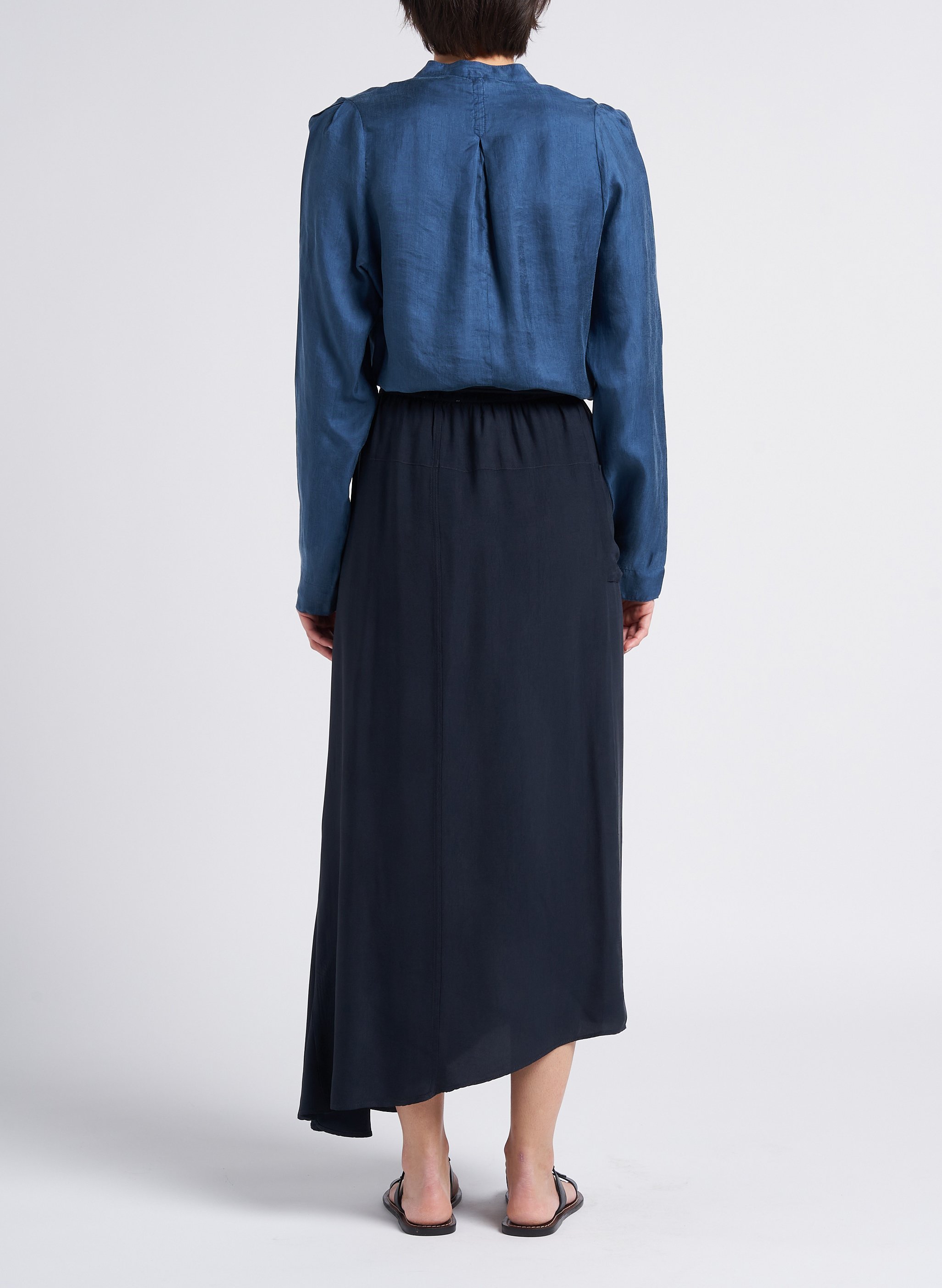 Gerade geschnittenes Rundhals-Top HUMANOID Blau