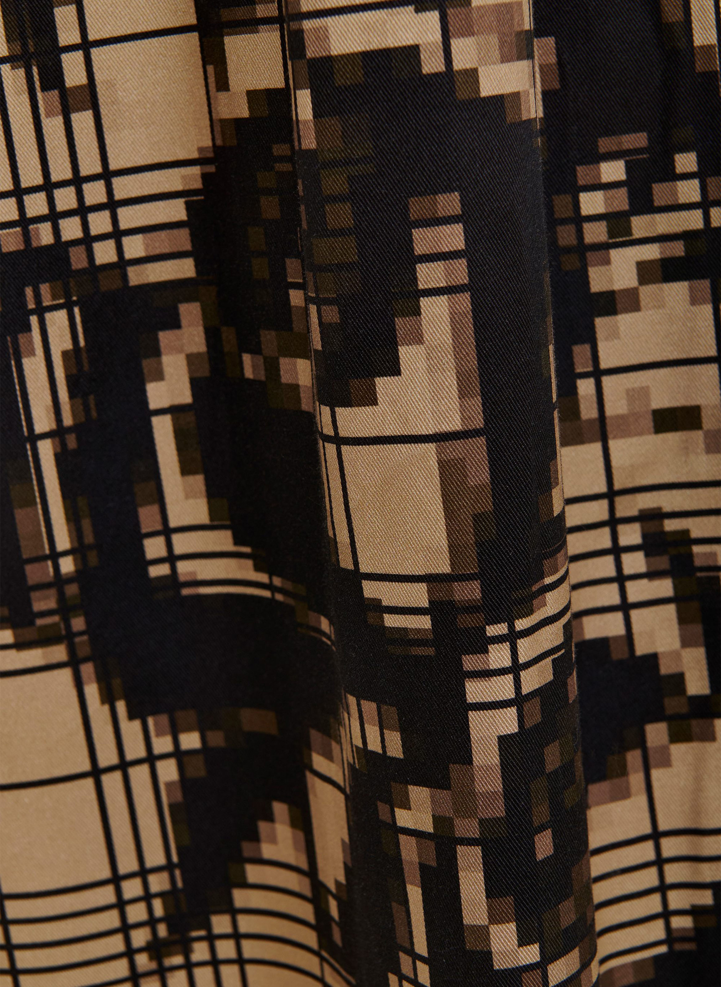 Pantalon large à carreaux ESSENTIEL ANTWERP Marron